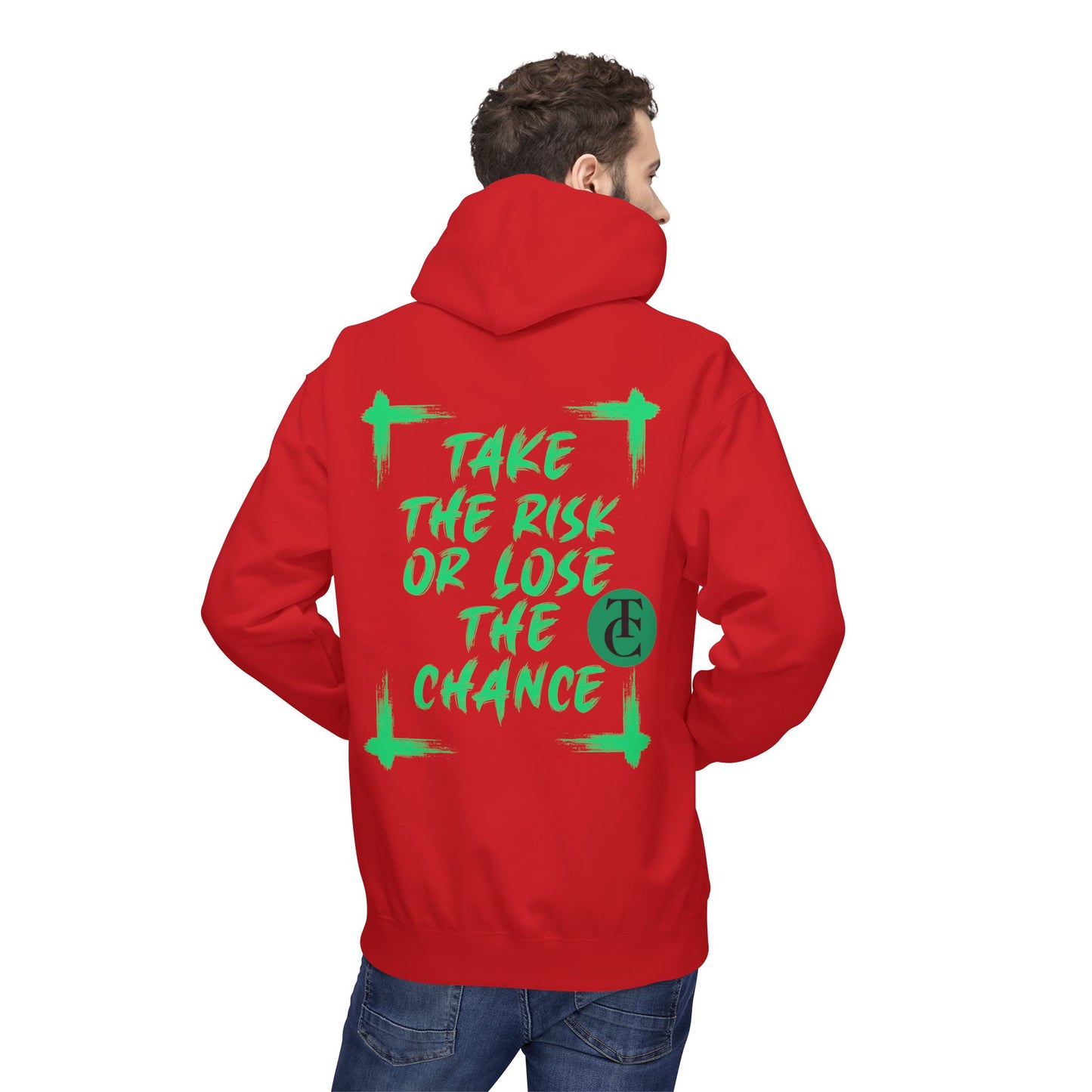 Inspirational Fleece Hoodie - 'Take the Risk or Lose the Chance' Design