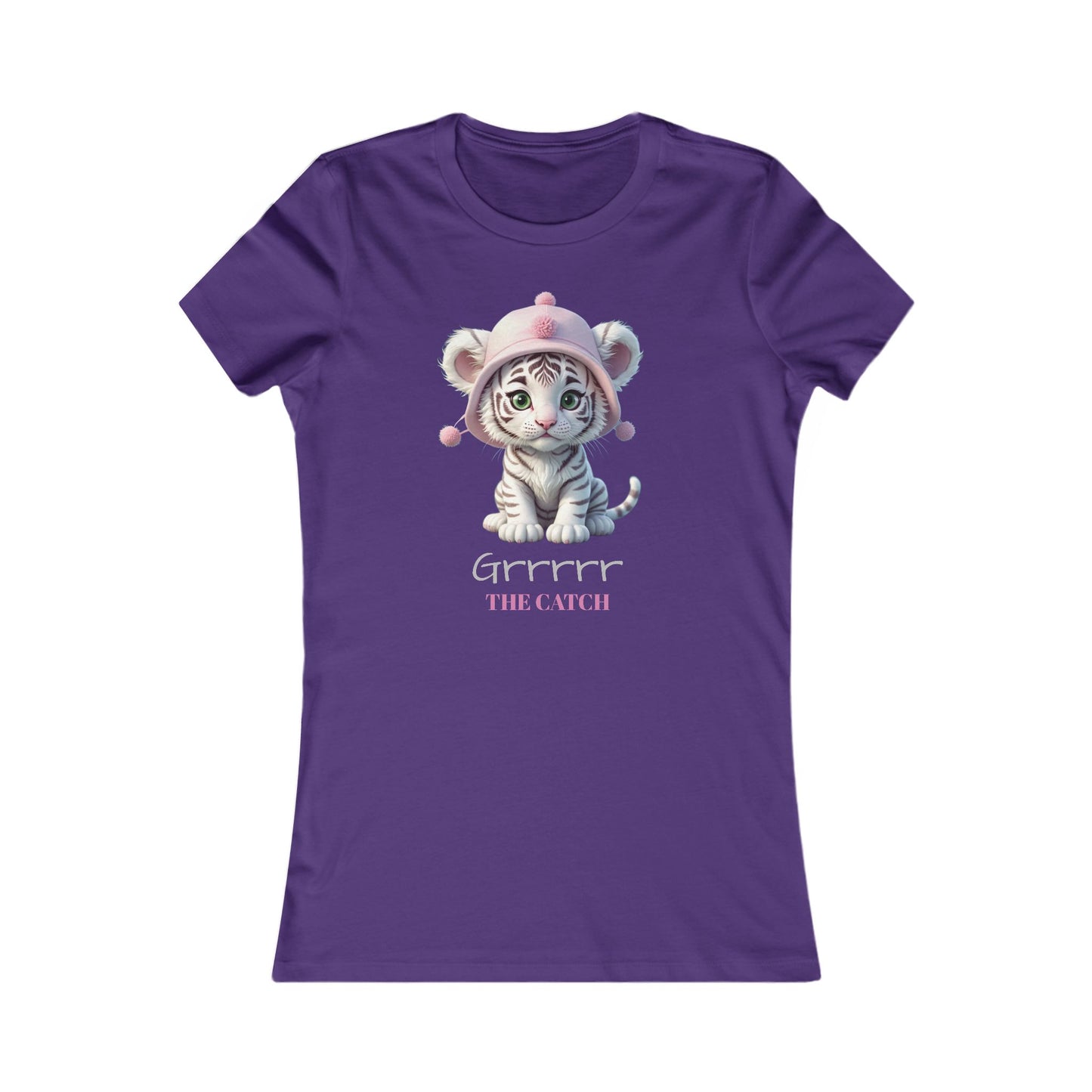 Cute Tiger Graphic Tee for Women - "Grrrrr The Catch" - THE CATCH