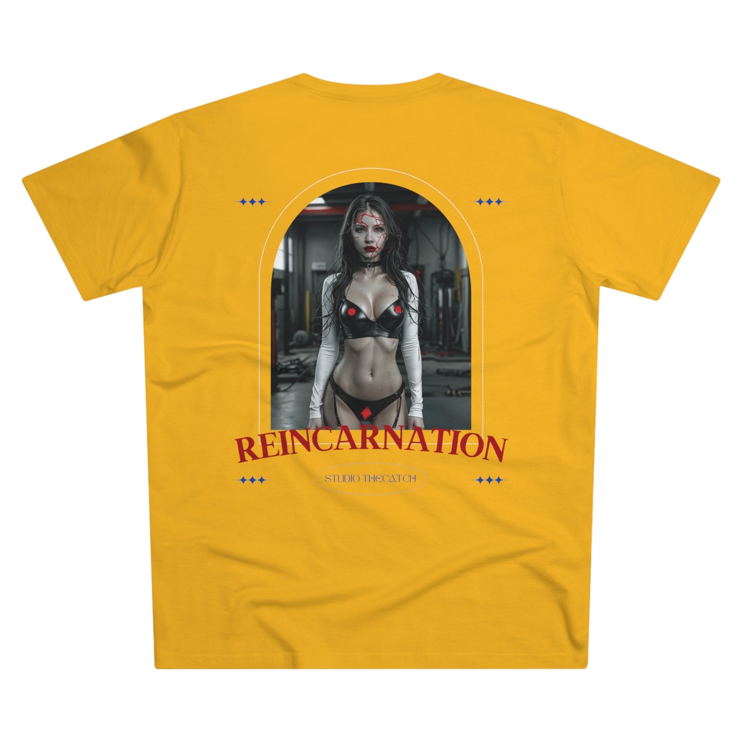 Men's Modern-fit Tee - 'The Catch' Graphic Tee with 'Reincarnation' Design