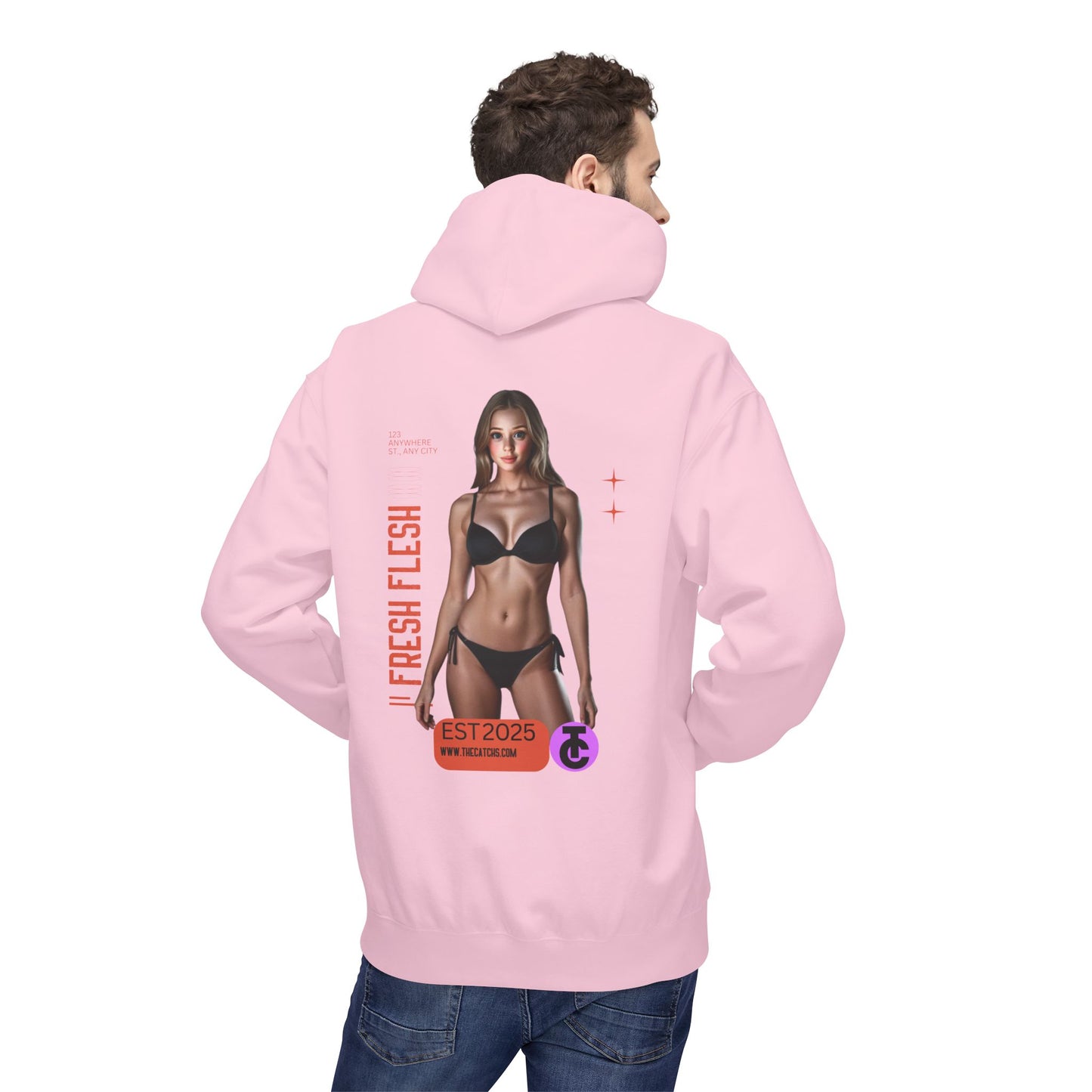 Fresh Flesh Graphic Hoodie for Trendsetters Midweight Fleece Sweatshirt