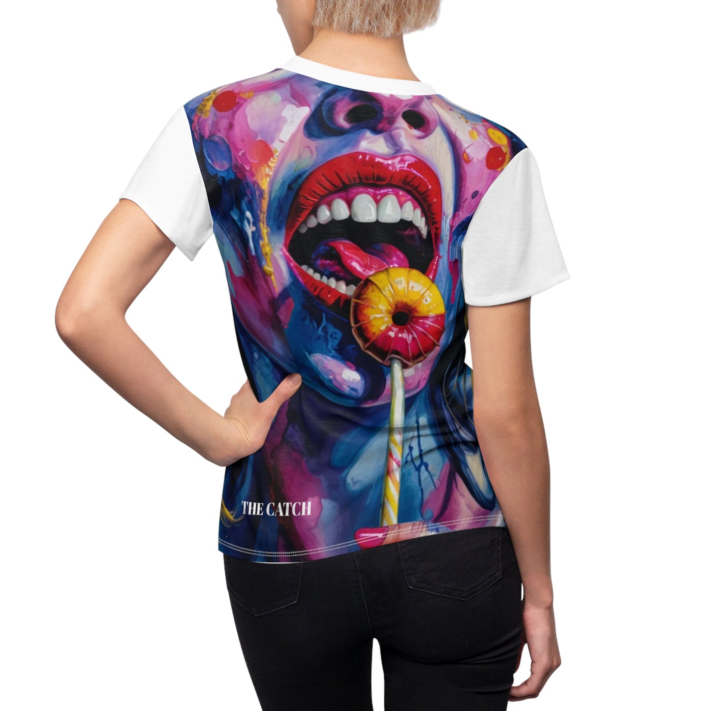 Vibrant Art Print Women's T-Shirt - Colorful Graphic Tee for Trendsetters - THE CATCH