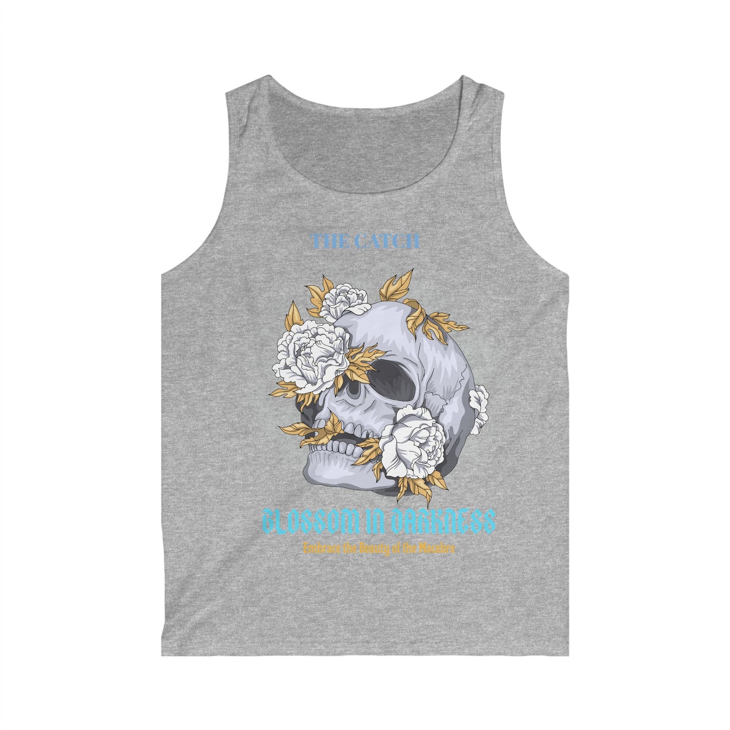 Men's Softstyle Tank Top - Blossom in Darkness - Embrace the Beauty of the Macabre - THE CATCH
