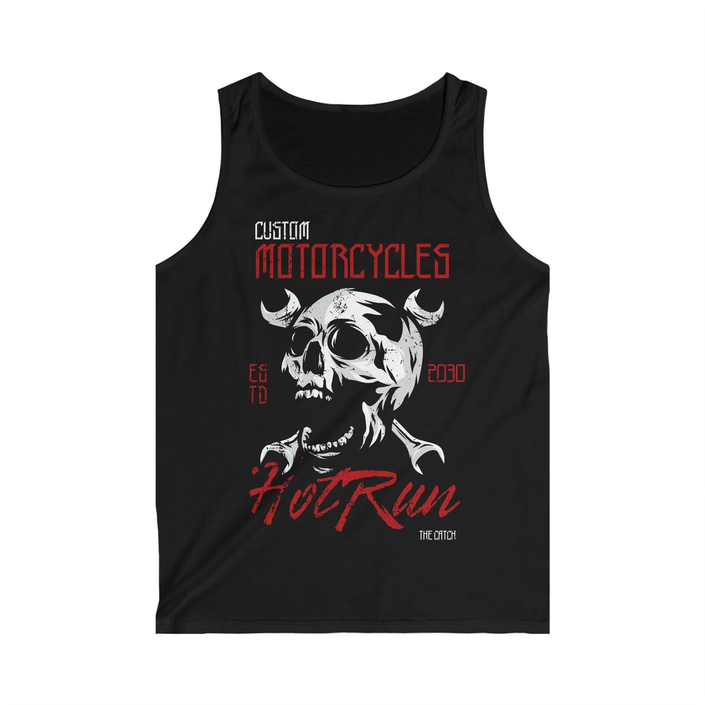 Men's Motorcycle Skull Tank Top - Custom Hot Run Design