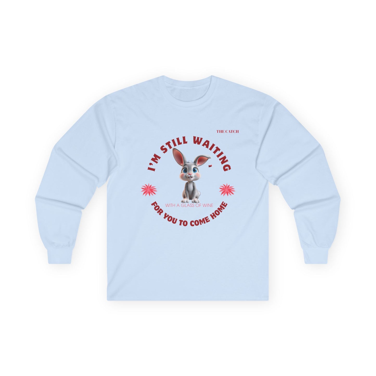 Cute Rabbit Long Sleeve Tee - 'I'm Still Waiting for You to Come Home'