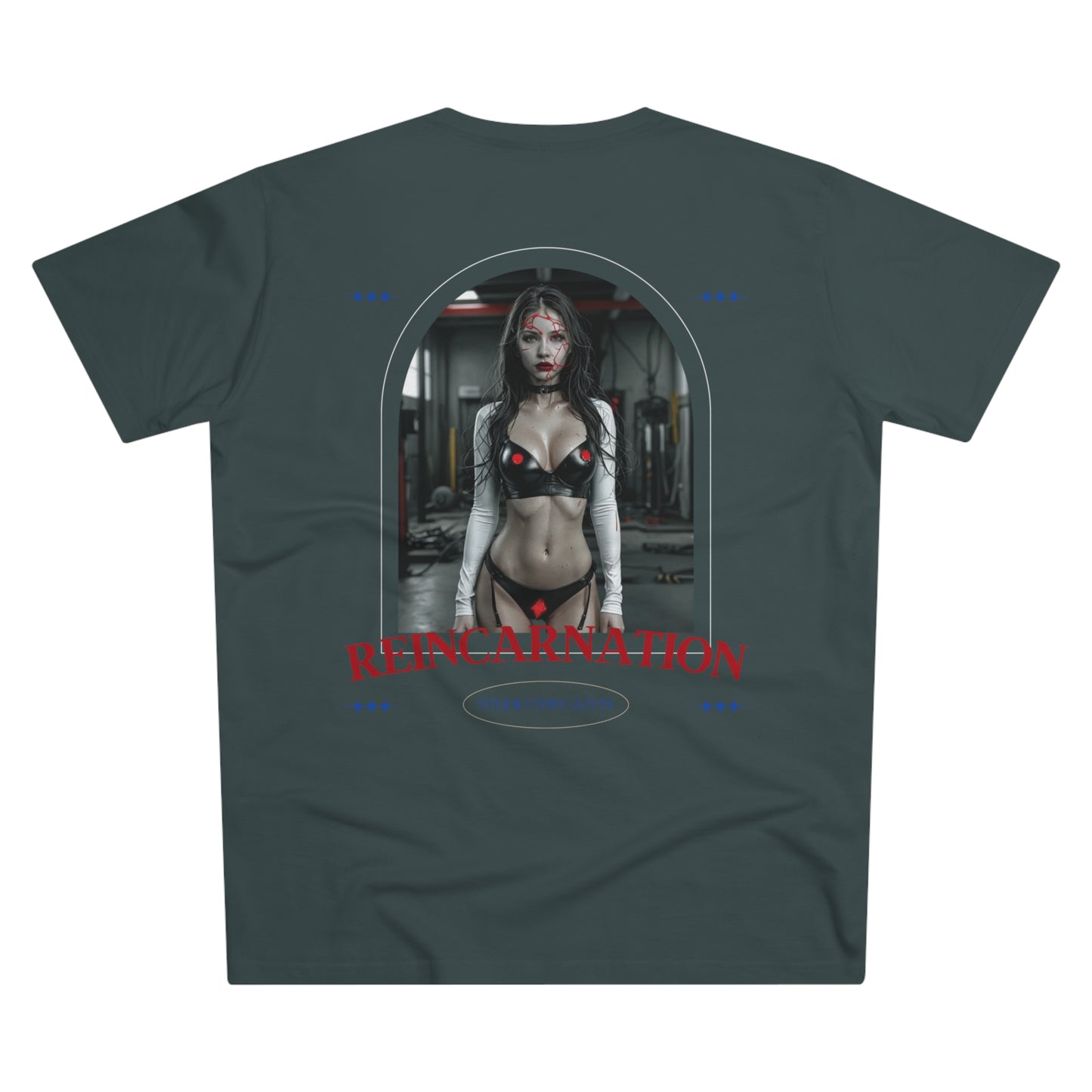 Men's Modern-fit Tee - 'The Catch' Graphic Tee with 'Reincarnation' Design