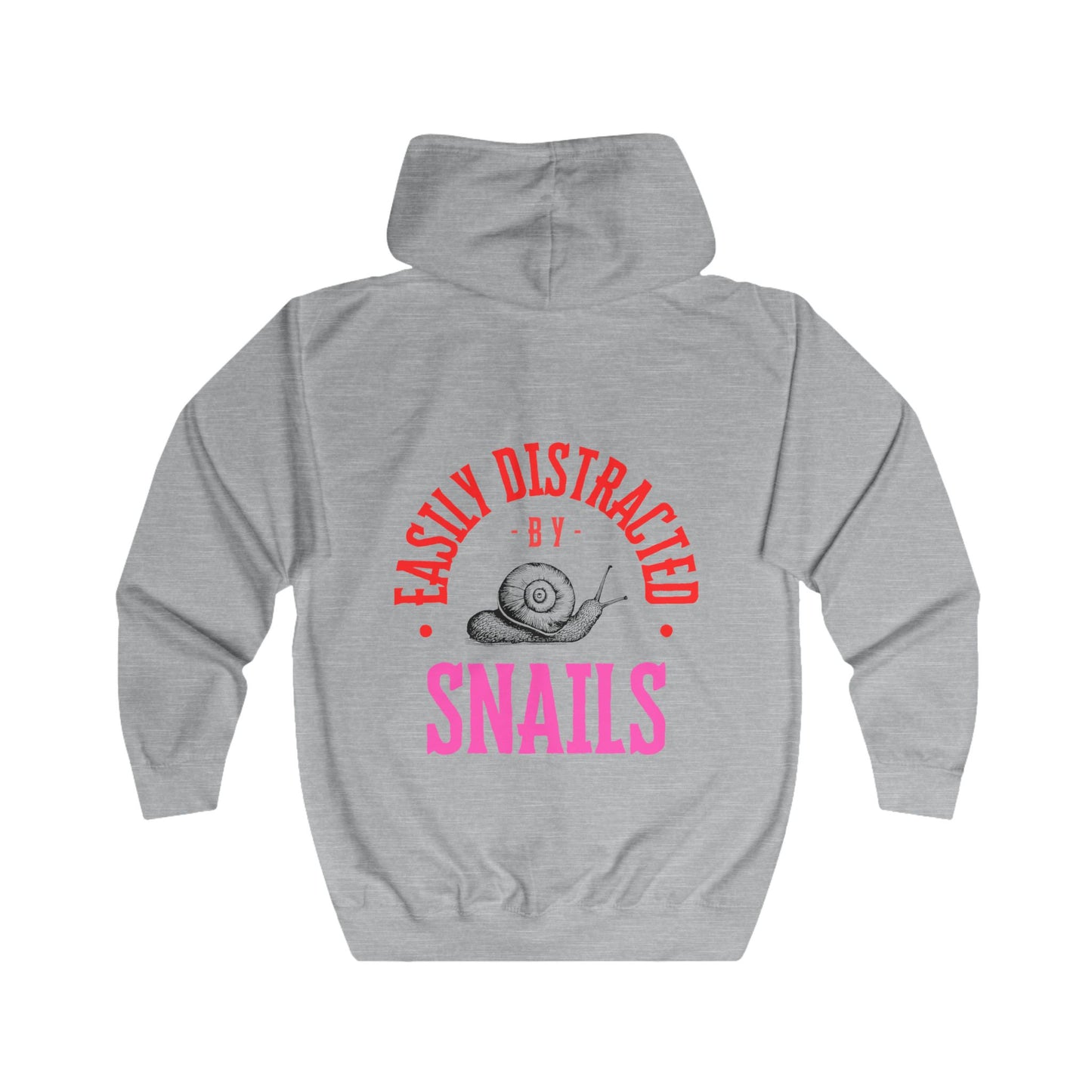 Easily Distracted Snails Full Zip Hoodie - Casual Comfort for Nature Lovers