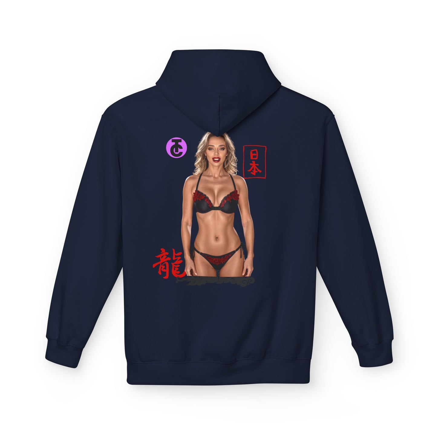 Midweight Softstyle Fleece Hoodie - Vibrant Japanese-Inspired Design