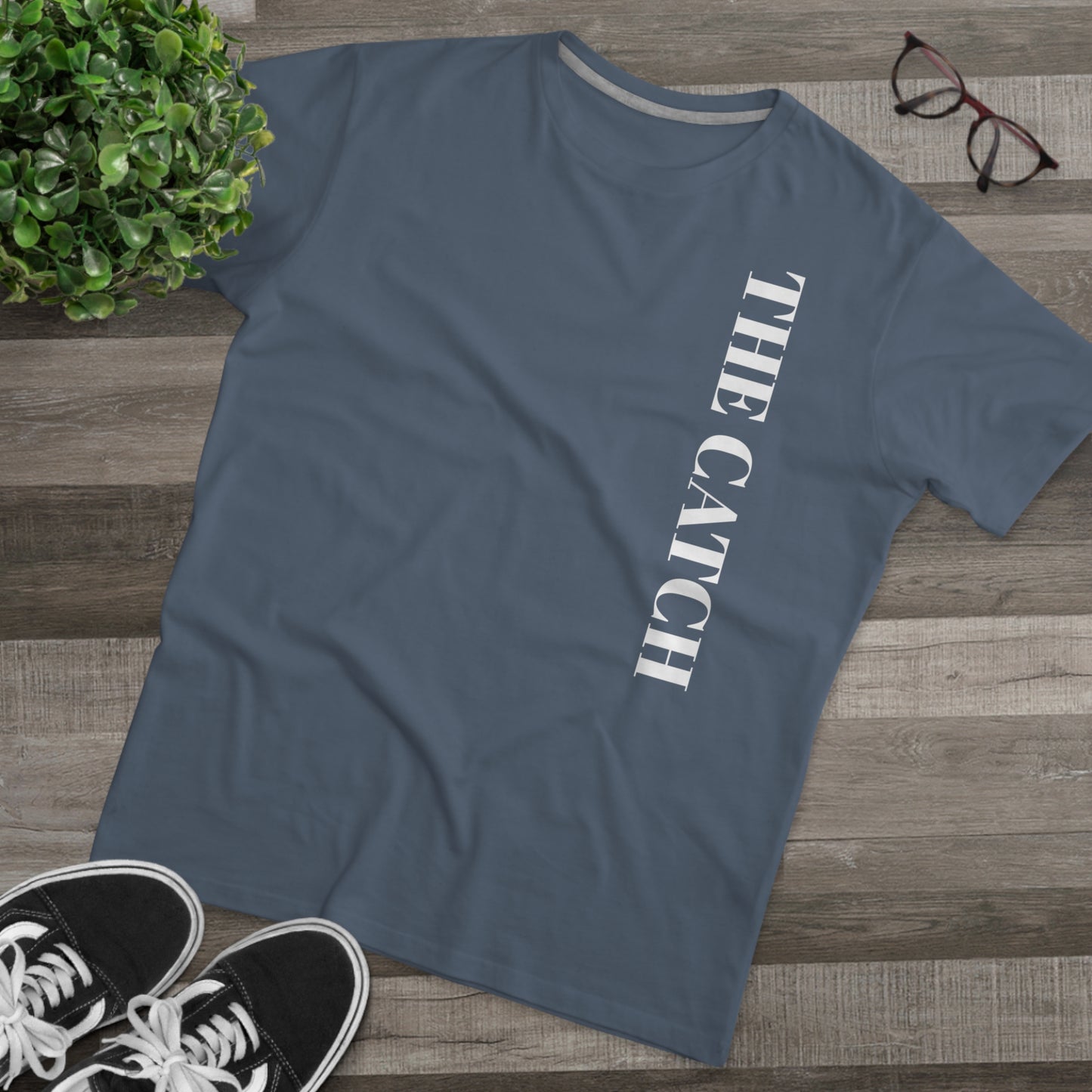 Urban Fashion Men's Modern-fit Tee - 'THE CATCH' Graphic Shirt for Trendsetters