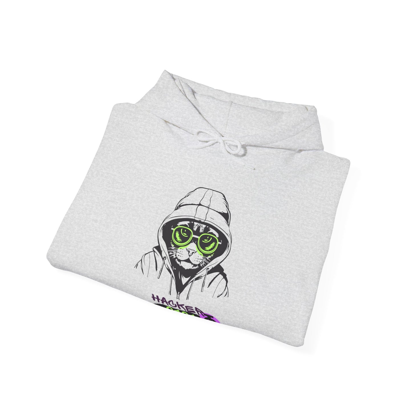 Hacker Cat Hoodie - Cozy Sweatshirt, Streetwear Pullover, Tech Enthusiast Gift, Cyberpunk Apparel, Casual Fashion - THE CATCH