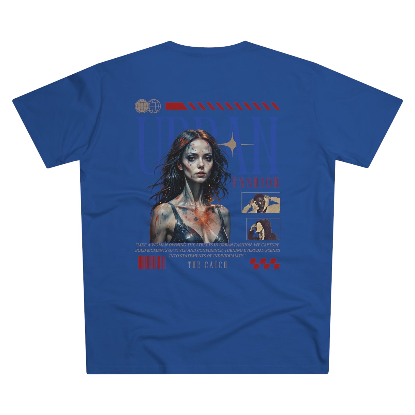 Urban Fashion Men's Modern-fit Tee - 'THE CATCH' Graphic Shirt for Trendsetters