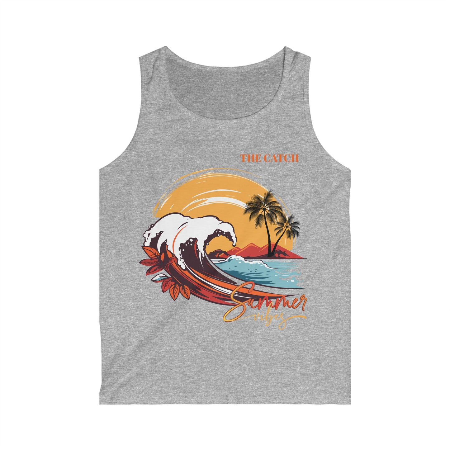 Men's Softstyle Tank Top - Summer Vibes Wave Design