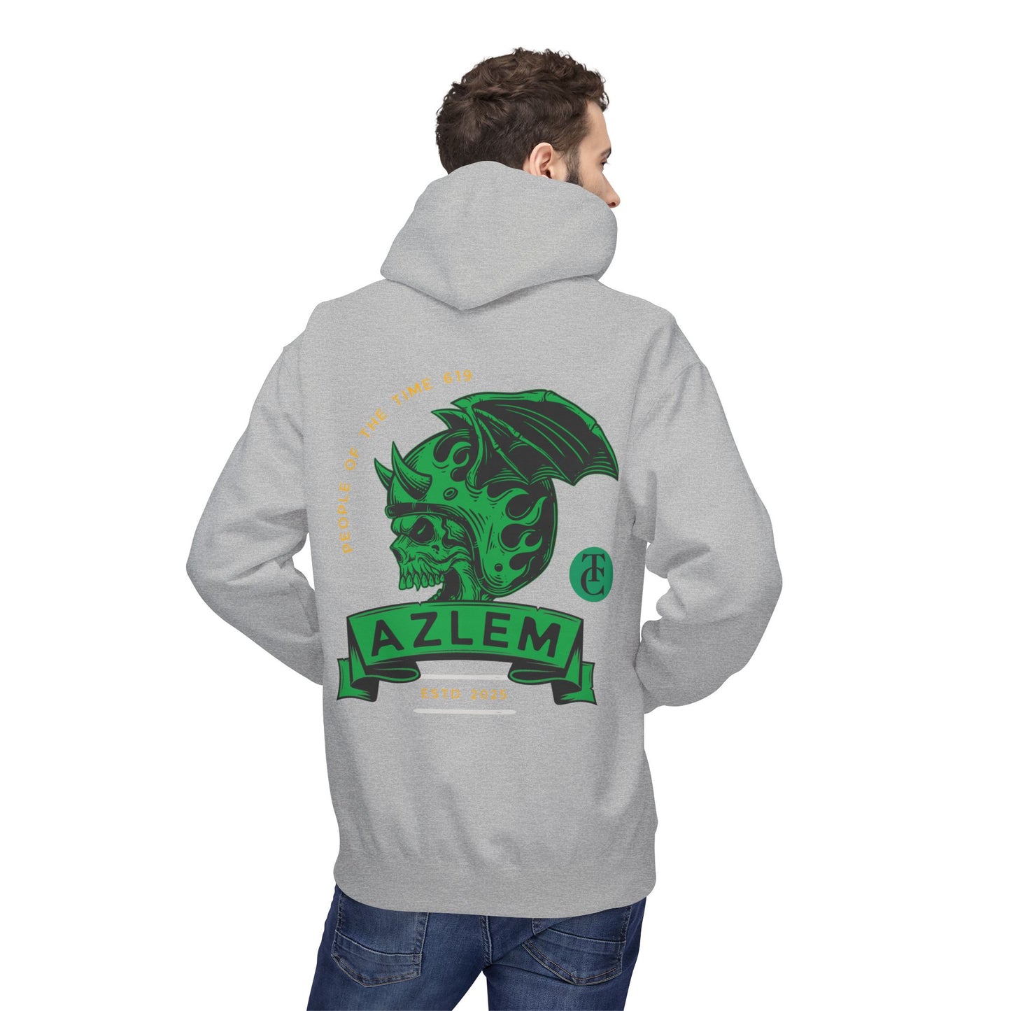 Midweight Softstyle Fleece Hoodie - Azlem Skull Design - THE CATCH
