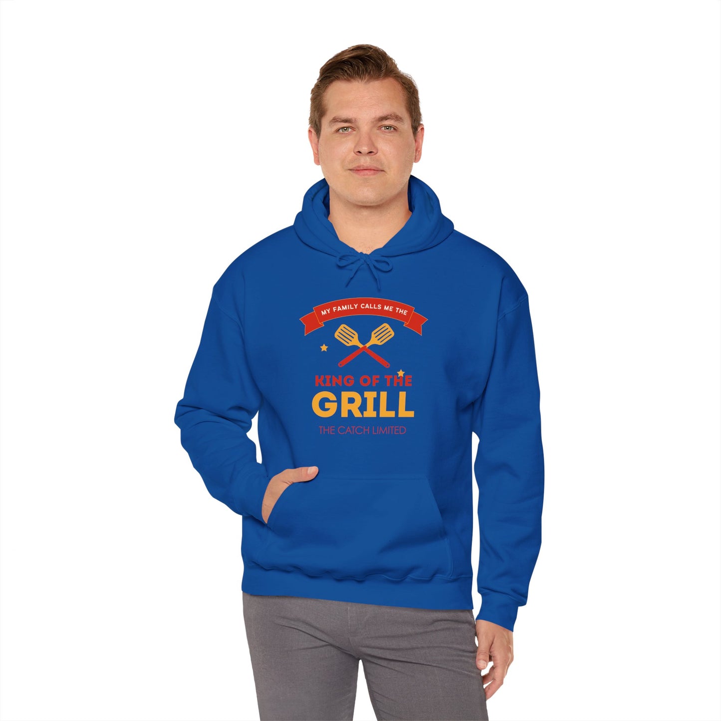 King of the Grill Heavy Blend™ Hooded Sweatshirt, BBQ Sweatshirt, Father's Day Gift, Grilling Hoodie, Casual Comfort Wear