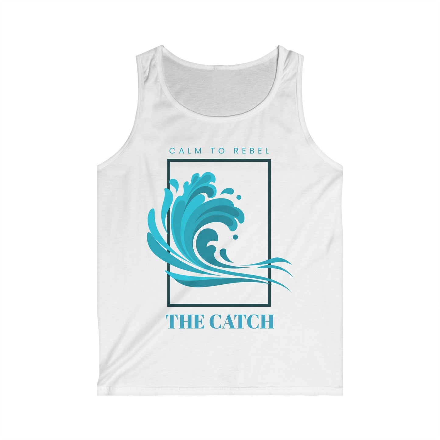Men's Softstyle Tank Top - Ocean Wave Design 'The Catch'