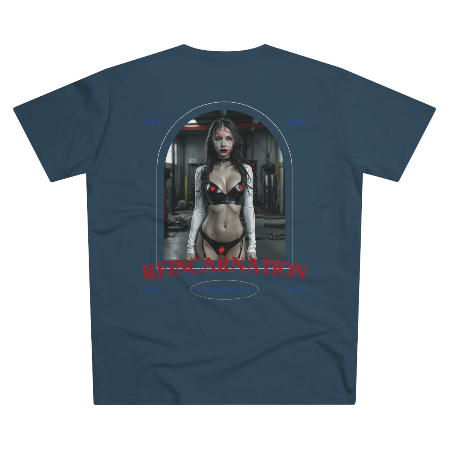 Men's Modern-fit Tee - 'The Catch' Graphic Tee with 'Reincarnation' Design