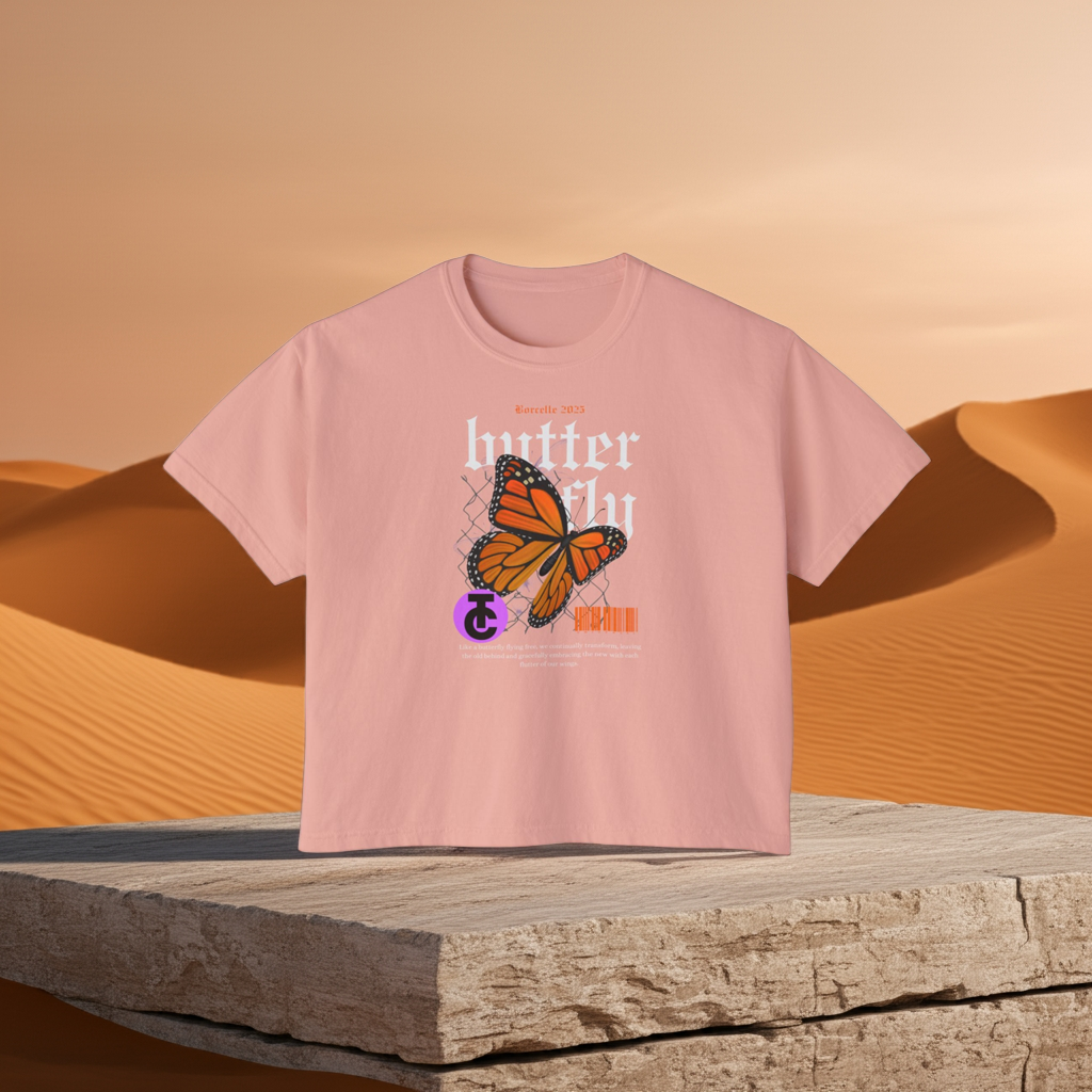 Bohemian Butterfly Women's Boxy Tee, Casual Tee, Graphic Tee, Summer Shirt, Nature Lover Gift - THE CATCH