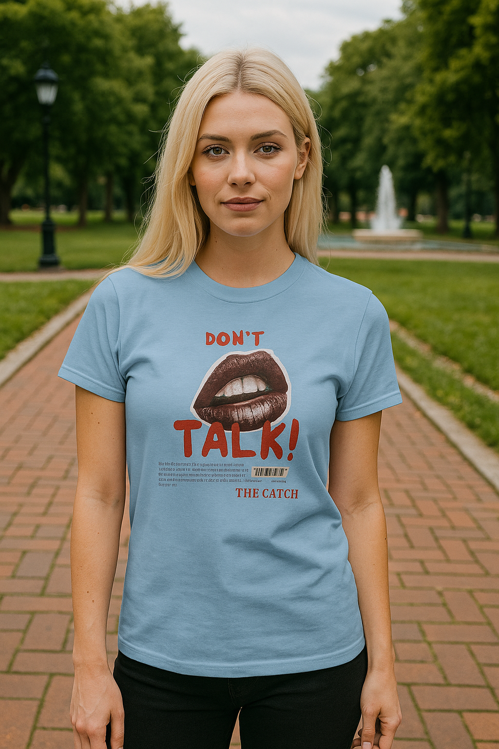 Bold Statement Women's T-Shirt - "Don't Talk!" Graphic Tee - THE CATCH