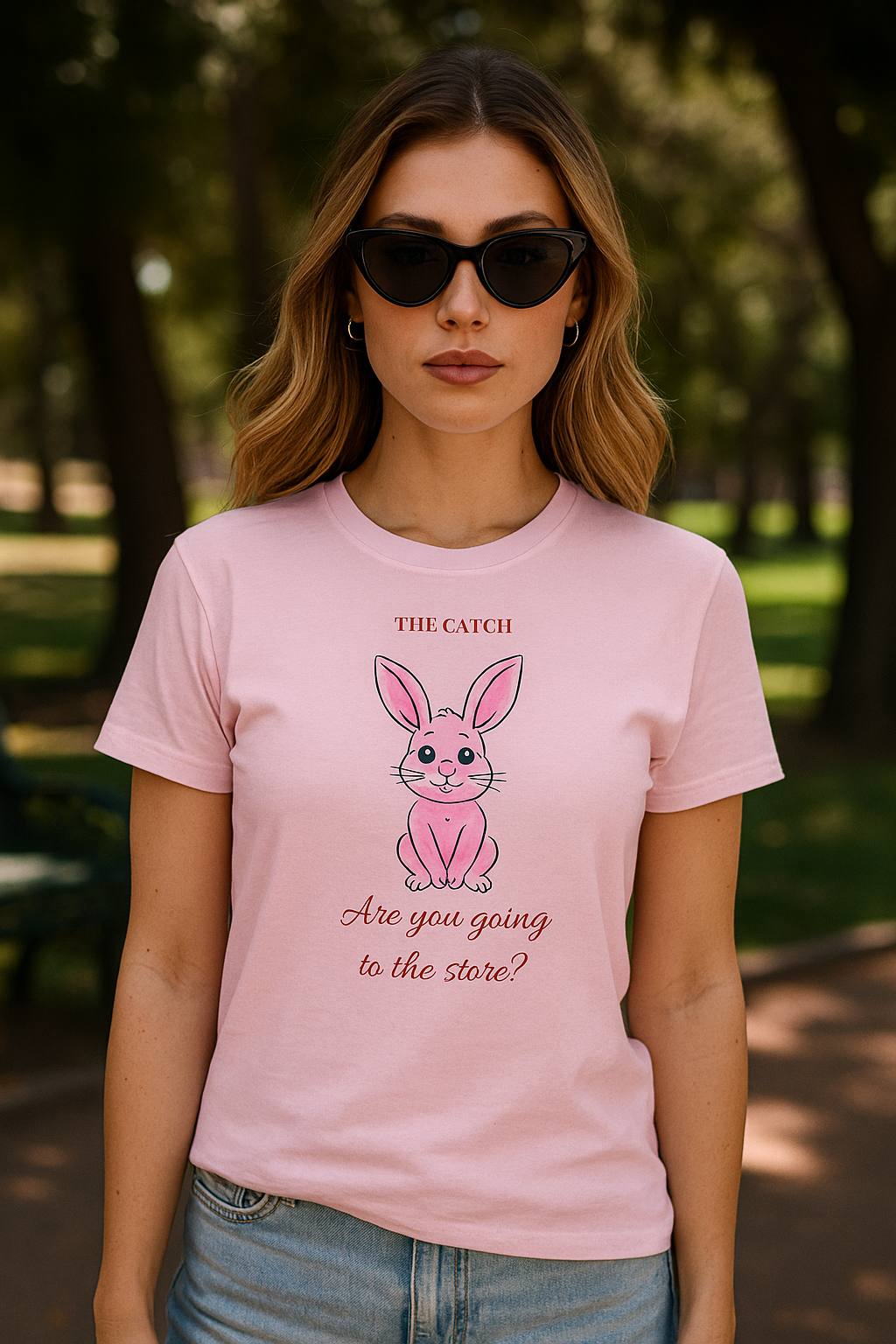 Cute Bunny Graphic Tee - "Are You Going to the Store?" - THE CATCH