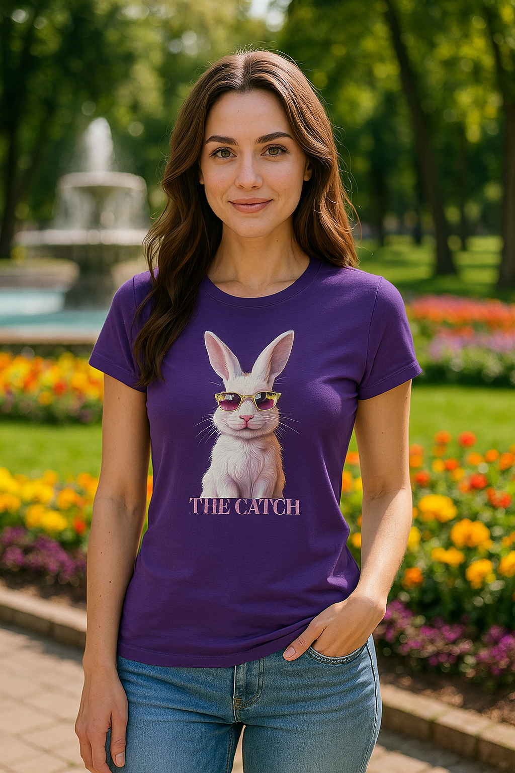 Whimsical Rabbit Graphic Tee - 'The Catch' - THE CATCH