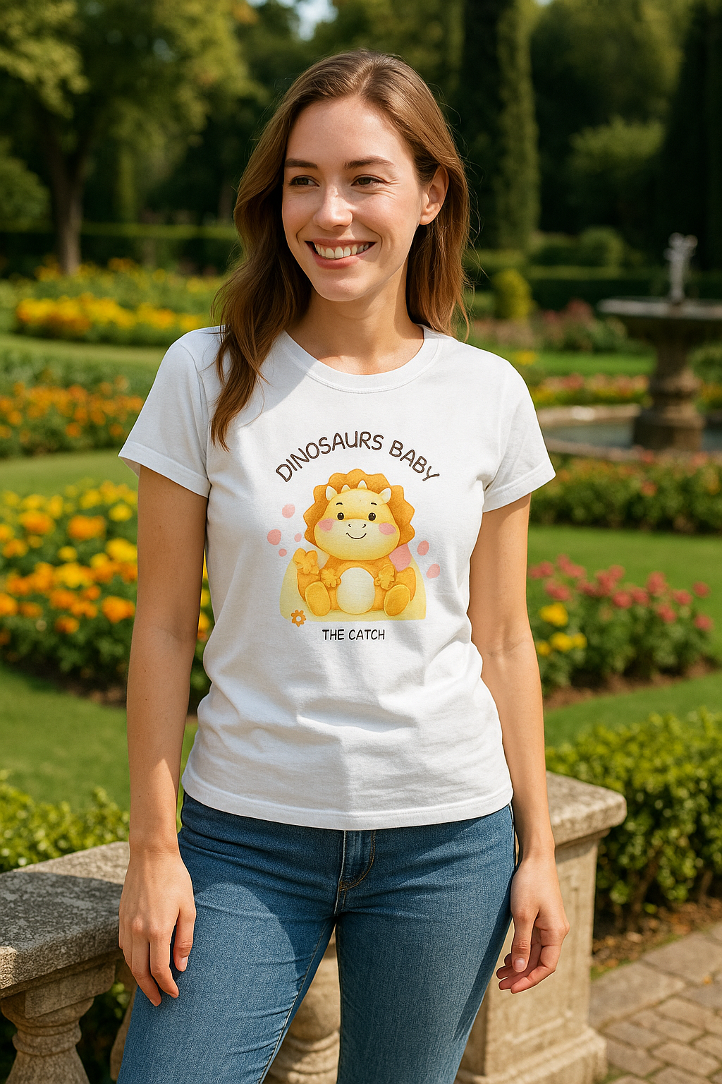 Cute Dinosaur Baby Graphic Tee, Perfect for Kids Birthdays, Baby Showers, Fun Gifts, Playtime Essentials, Lightweight Summer Wear - THE CATCH