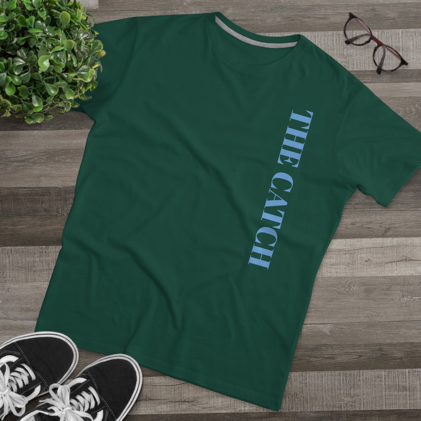 Trendy Men's Modern-fit Tee - 'The Catch' & 'Hello' Graphic Design