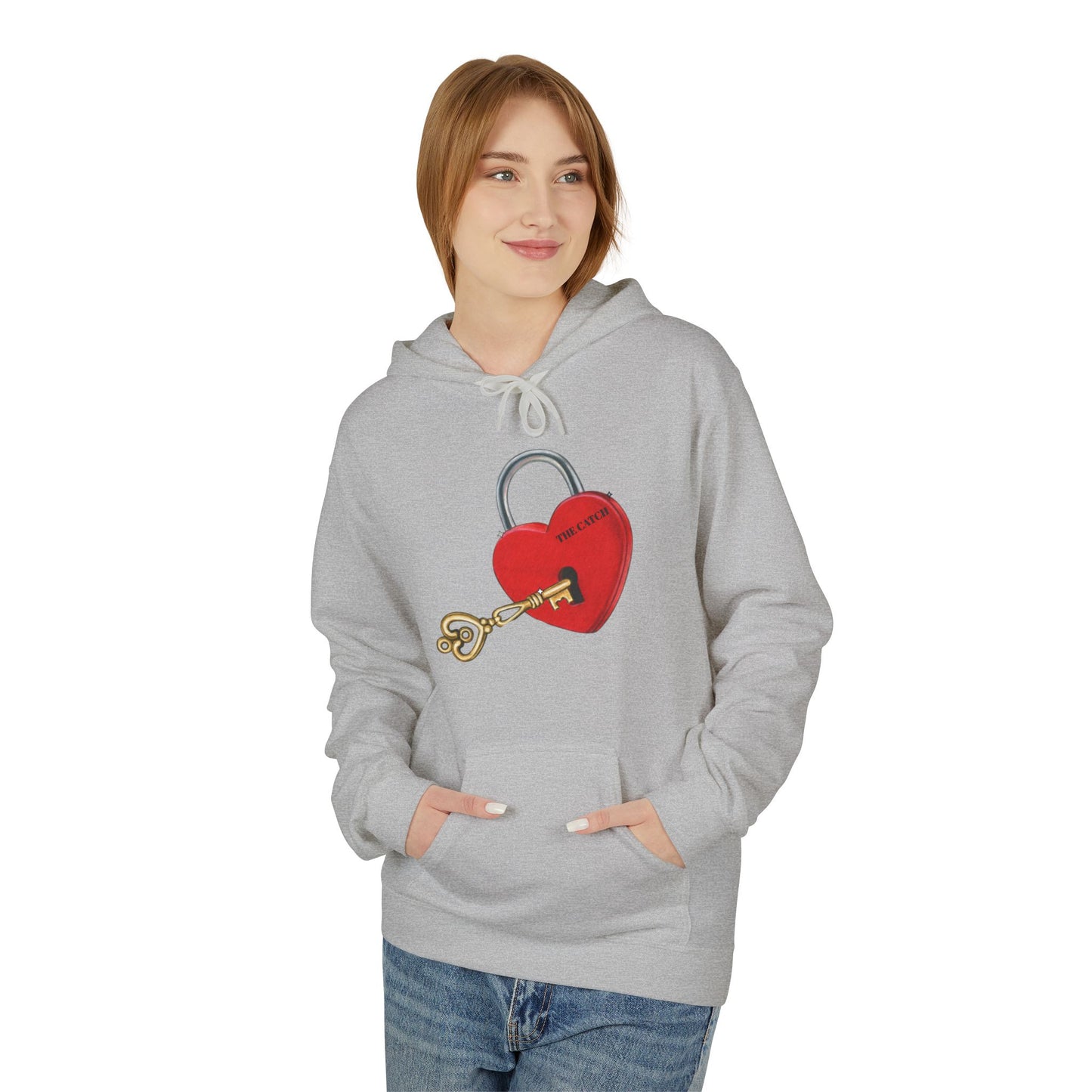 Heart Lock & Key Fleece Hoodie - Cozy Valentine’s Day Gift - THE CATCH