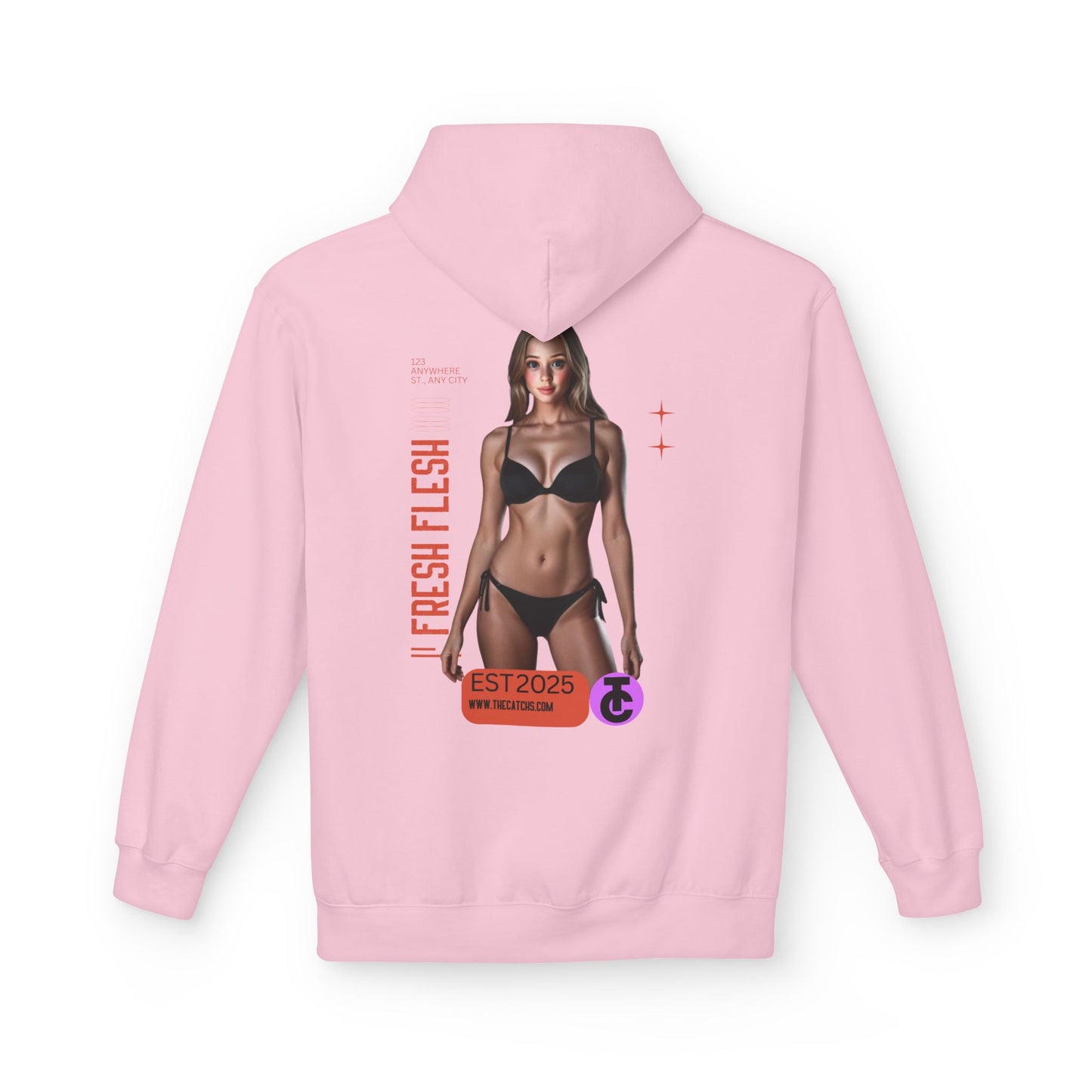Fresh Flesh Graphic Hoodie for Trendsetters Midweight Fleece Sweatshirt