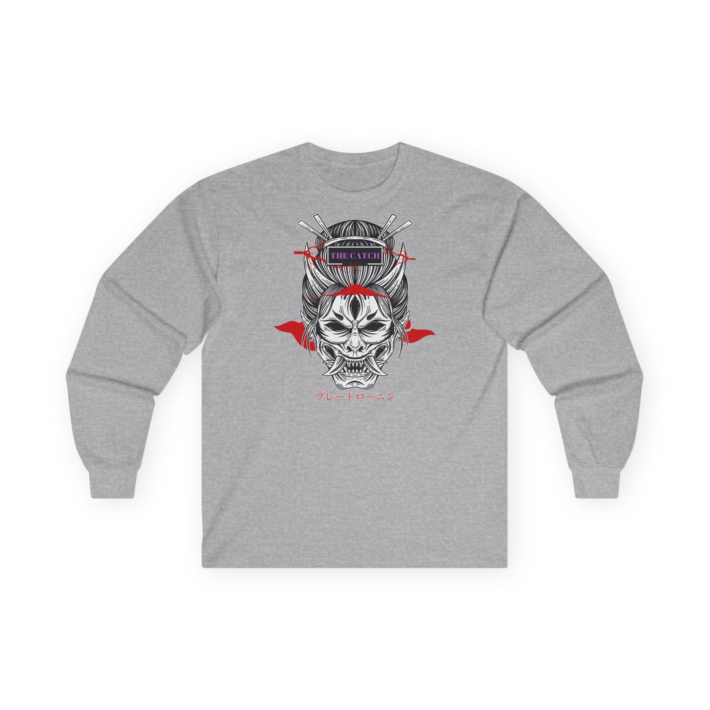 Samurai Skull Long Sleeve Tee - Cotton Shirt for Anime Lovers - THE CATCH