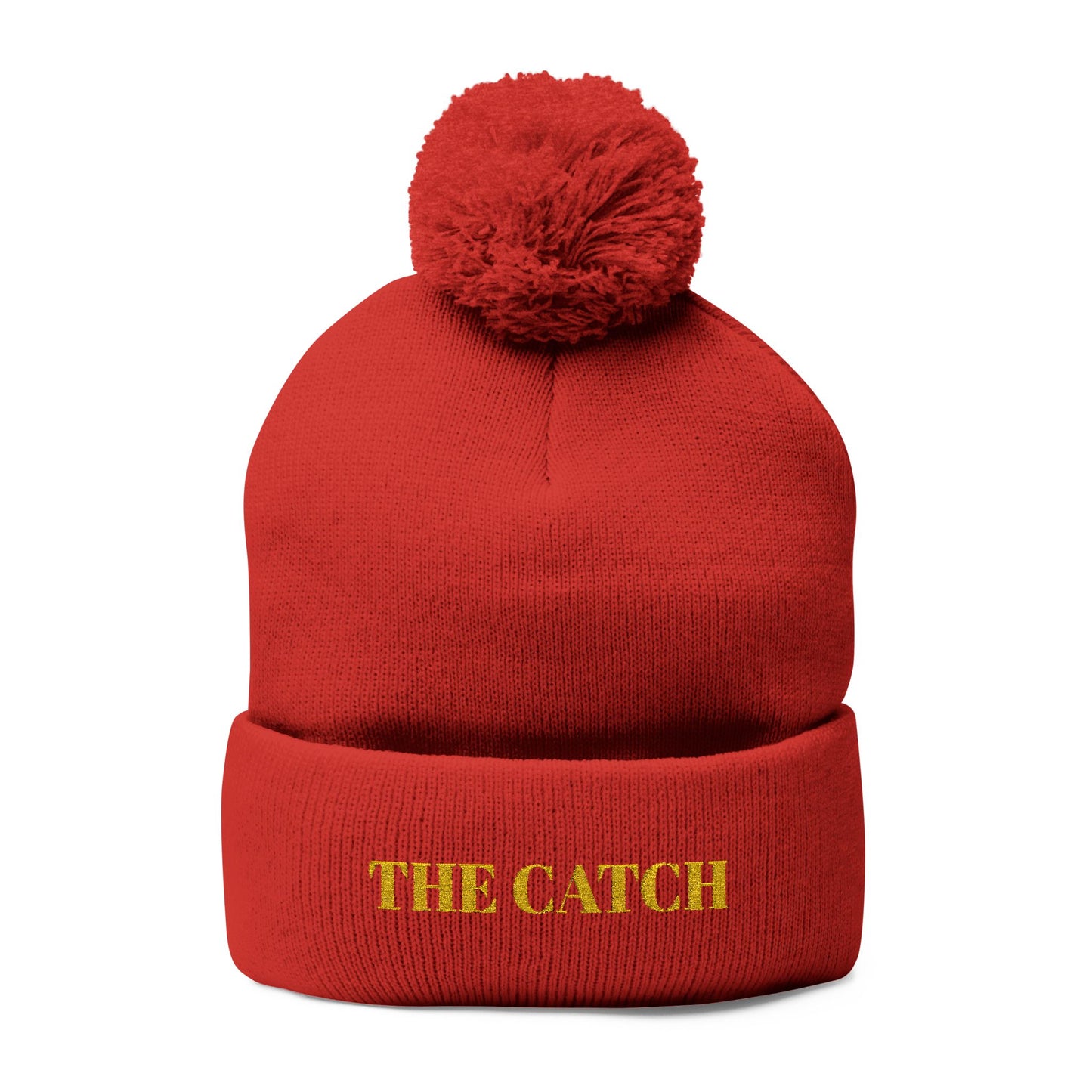 Cozy Embroidered Pom-Pom Knit Cap, - THE CATCH