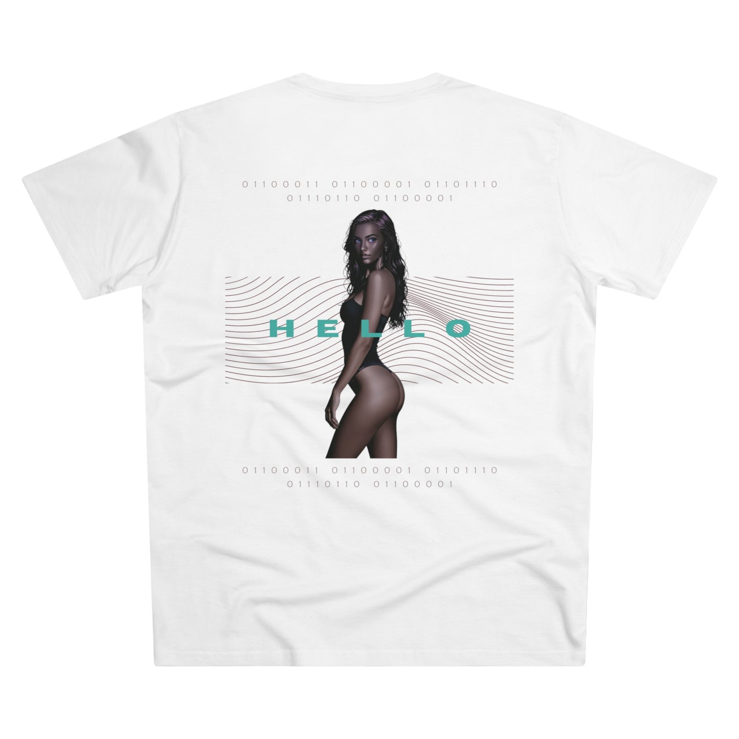 Trendy Men's Modern-fit Tee - 'The Catch' & 'Hello' Graphic Design - THE CATCH