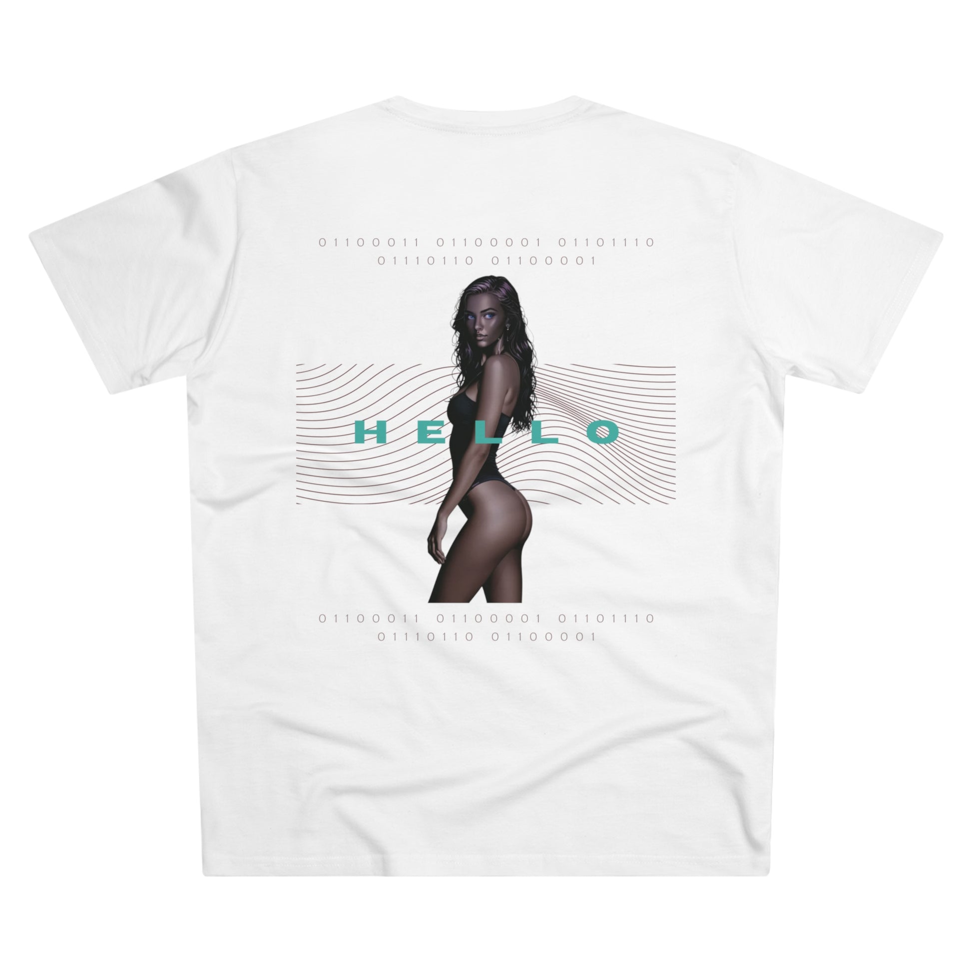 Trendy Men's Modern-fit Tee - 'The Catch' & 'Hello' Graphic Design - THE CATCH