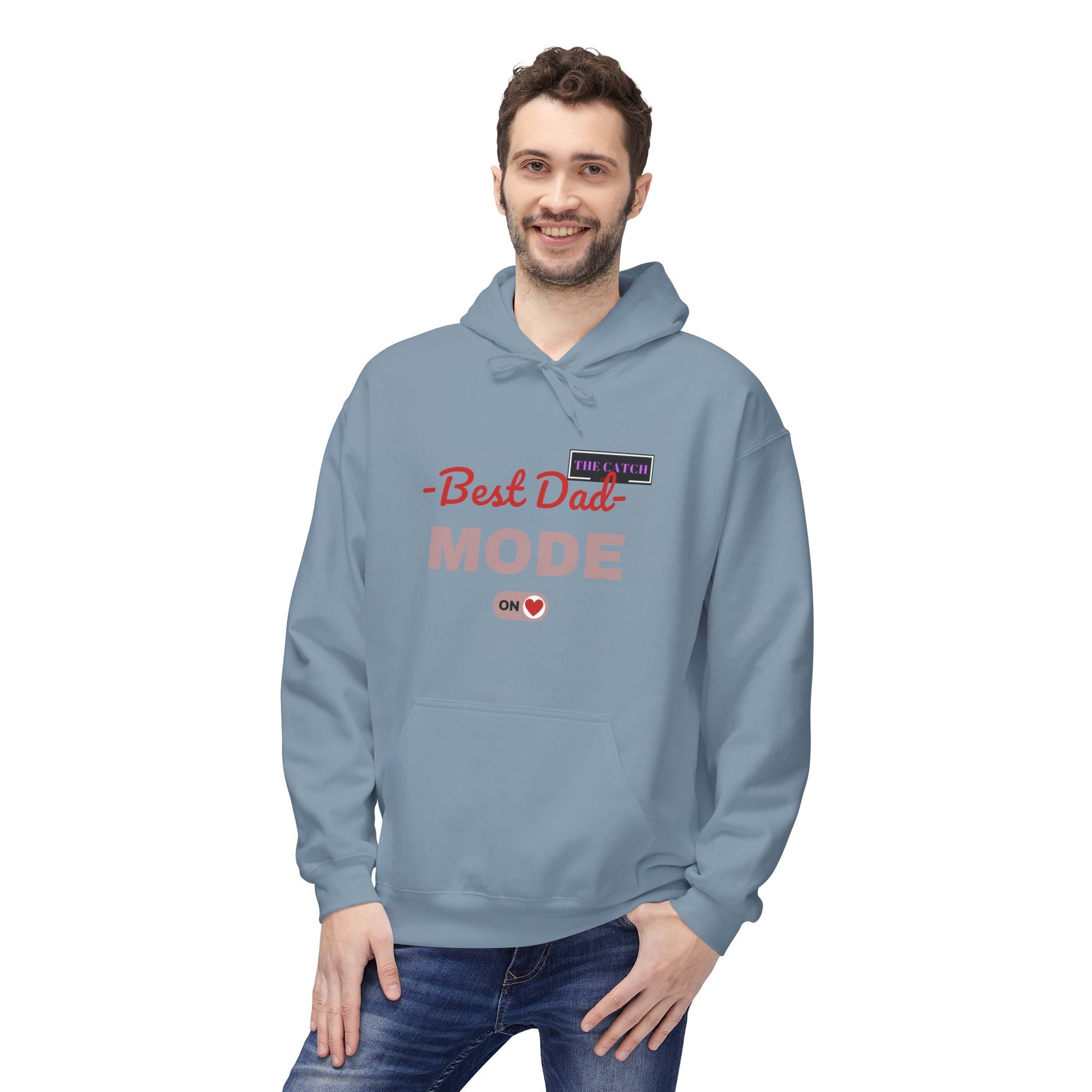 Best Dad Mode Fleece Hoodie, Comfortable Gift for Fathers, Dad Apparel, Cozy Hoodie for Men, Parent Gift, Casual Wear - THE CATCH
