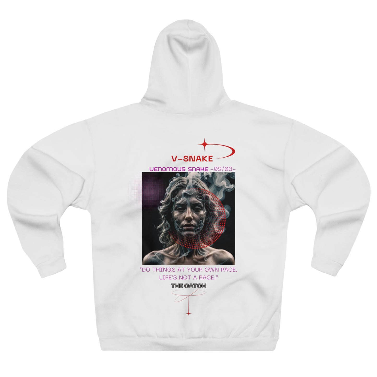 Pullover Hoodie - 'The Catch' Venomous Snake Design - Motivational Statement Gear - THE CATCH