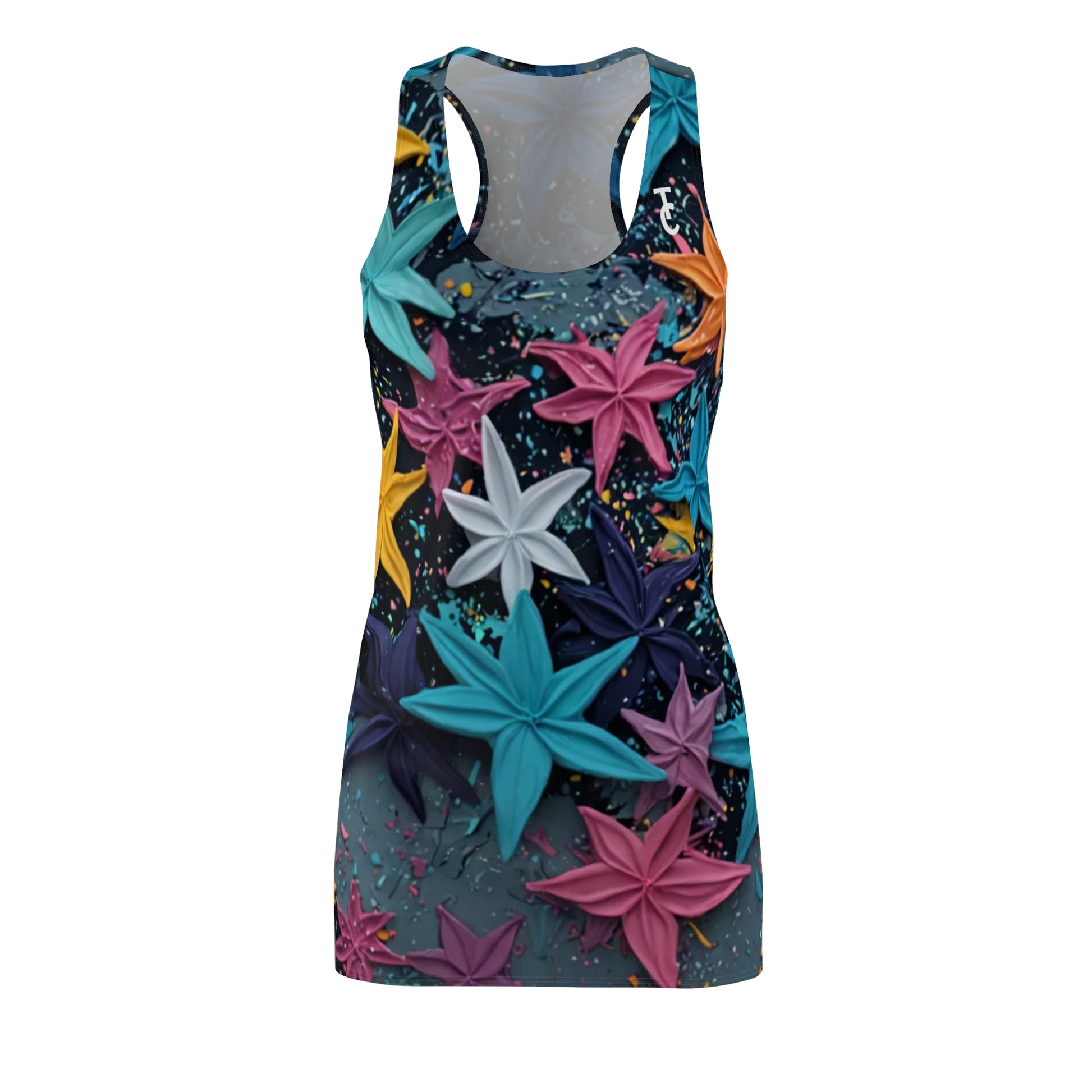 Vibrant Floral Racerback Dress for Women, Summer Dress, Casual Wear, Beach Outfit, Festival Dress, Everyday Style - THE CATCH