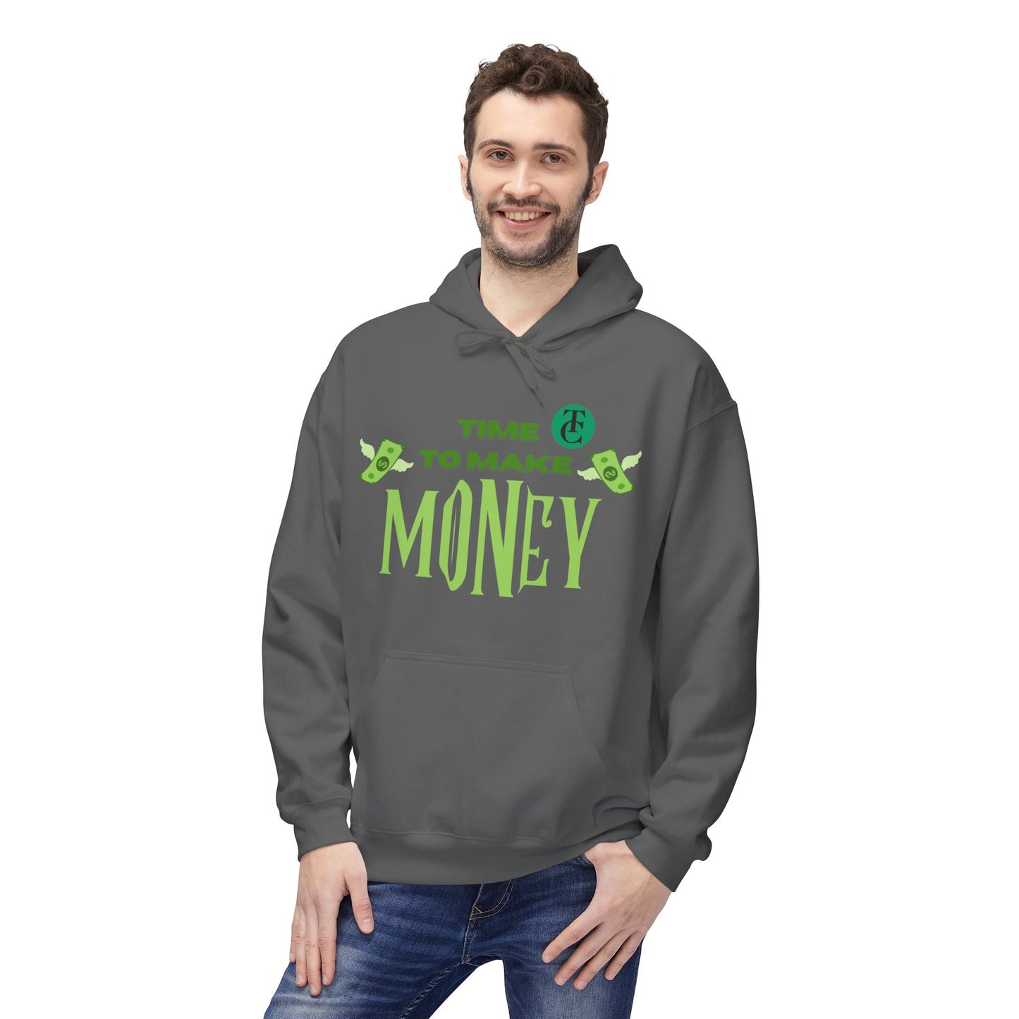 Money Motivational Hoodie, Cozy Fleece Sweatshirt, Gift for Entrepreneurs, Casual Wear, Unique Business Apparel