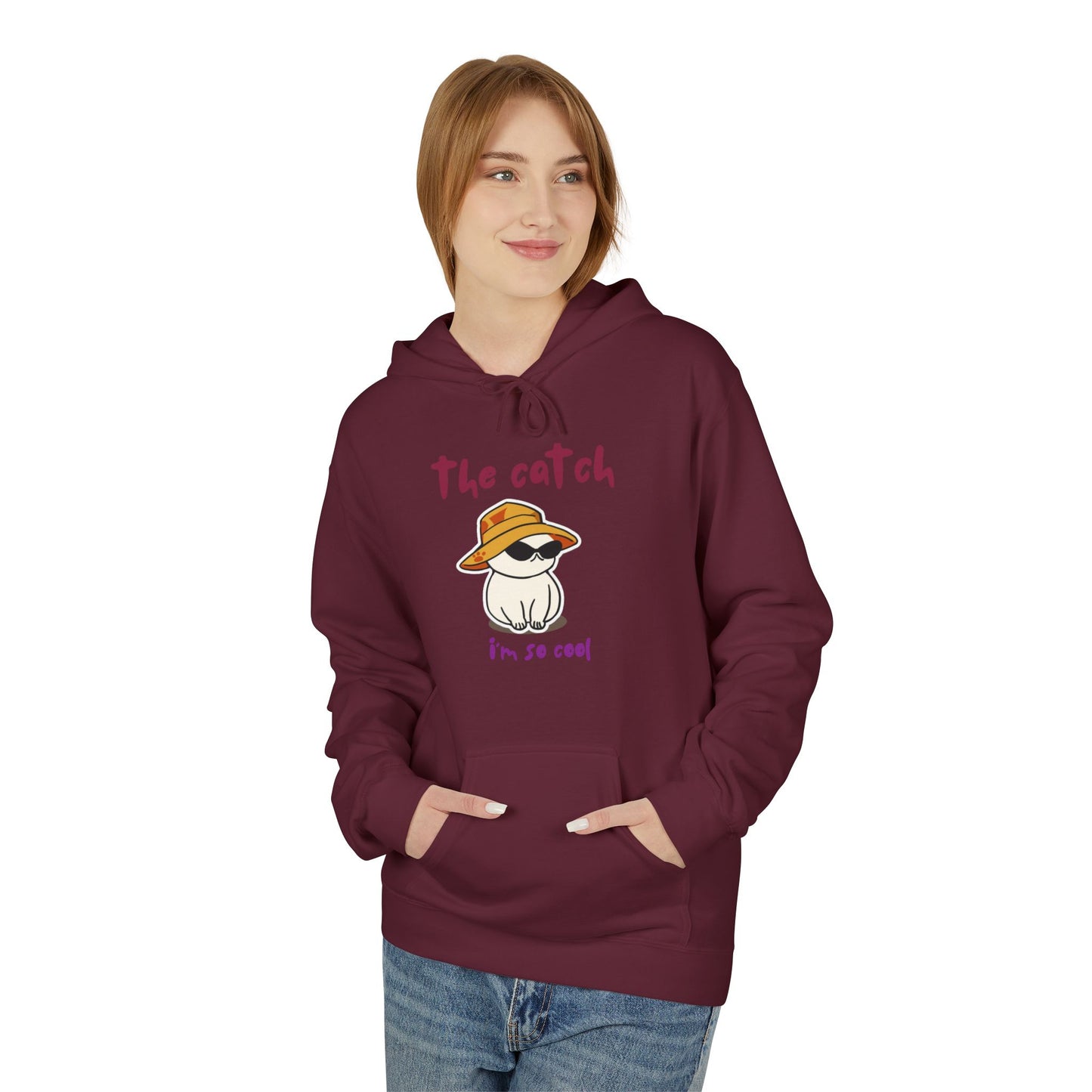 Cool Cat  Fleece Hoodie - The Catch Design