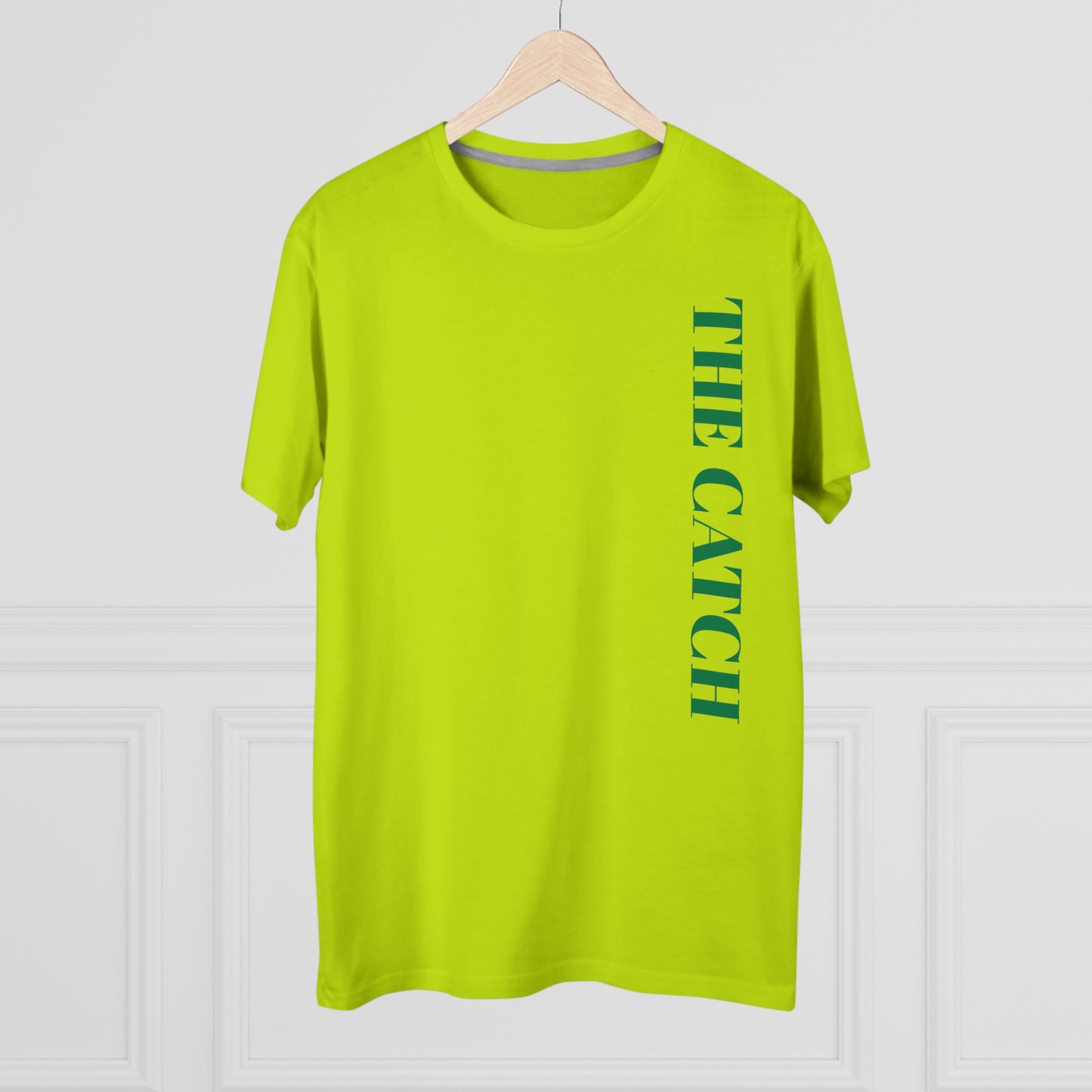 Trendy Men's Modern-fit Tee - 'The Catch' & 'Hello' Graphic Design - THE CATCH