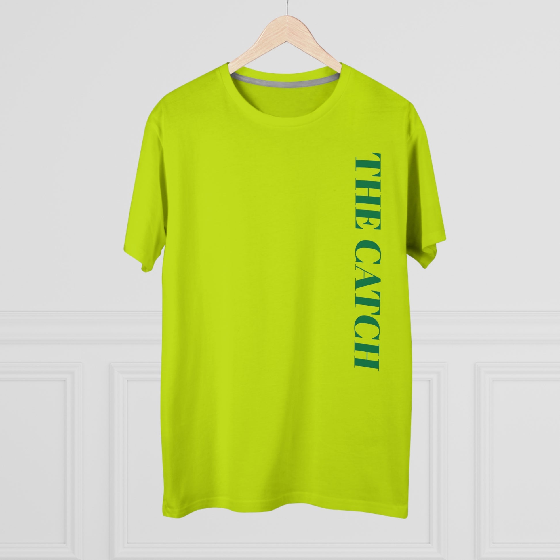 Trendy Men's Modern-fit Tee - 'The Catch' & 'Hello' Graphic Design - THE CATCH