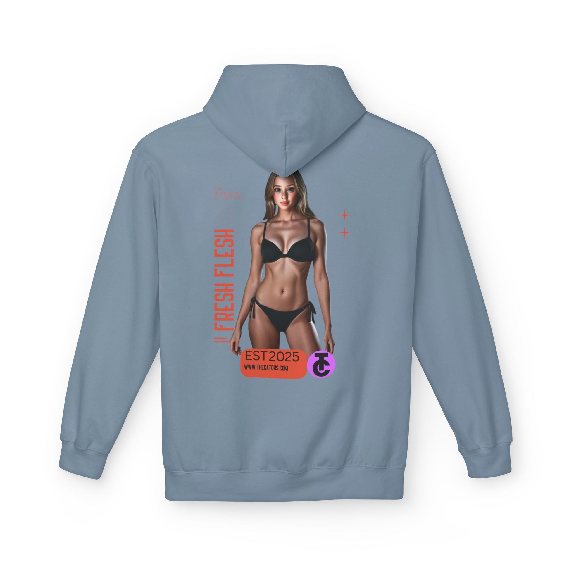 Fresh Flesh Graphic Hoodie for Trendsetters Midweight Fleece Sweatshirt - THE CATCH