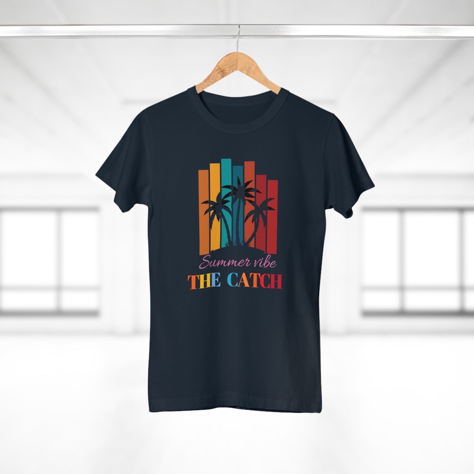 Summer Vibe Women's T-Shirt with Palm Design - THE CATCH