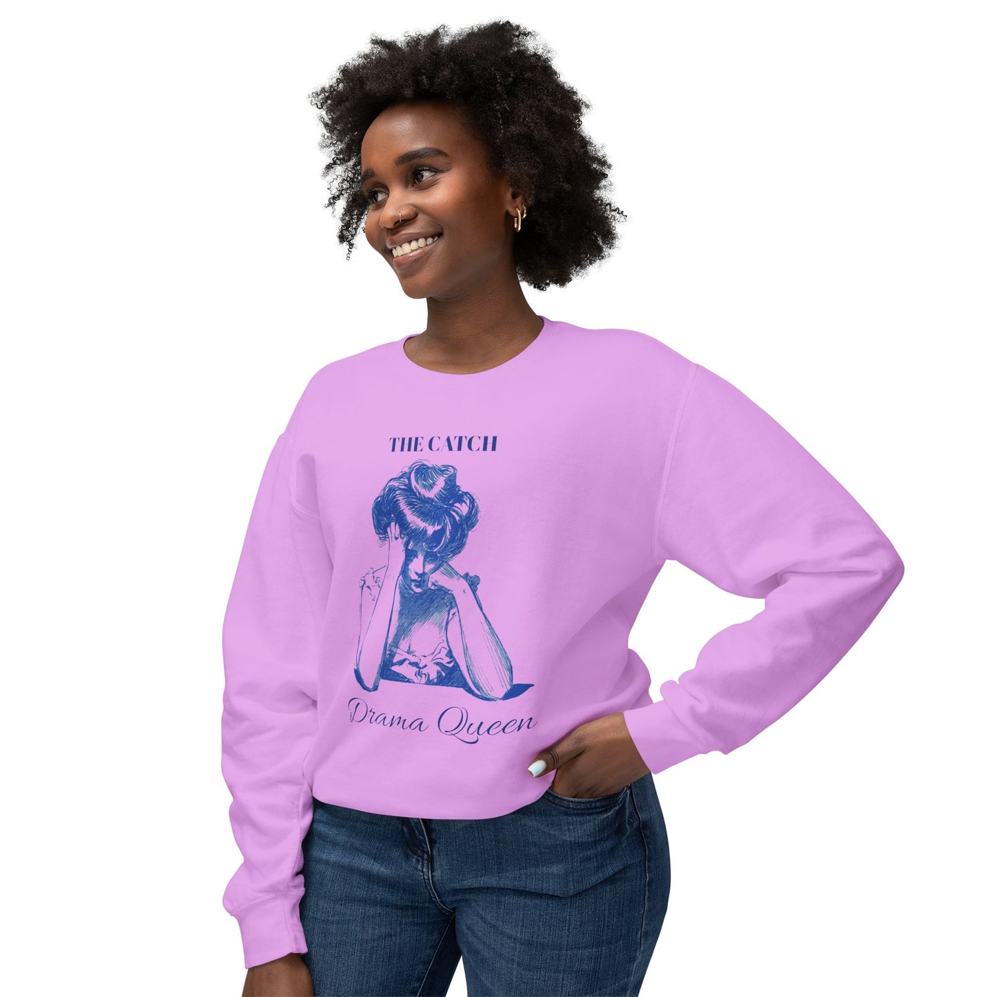 Drama Queen Women's Lightweight Crewneck Sweatshirt - Stylish & Comfy Gift for Book Lovers