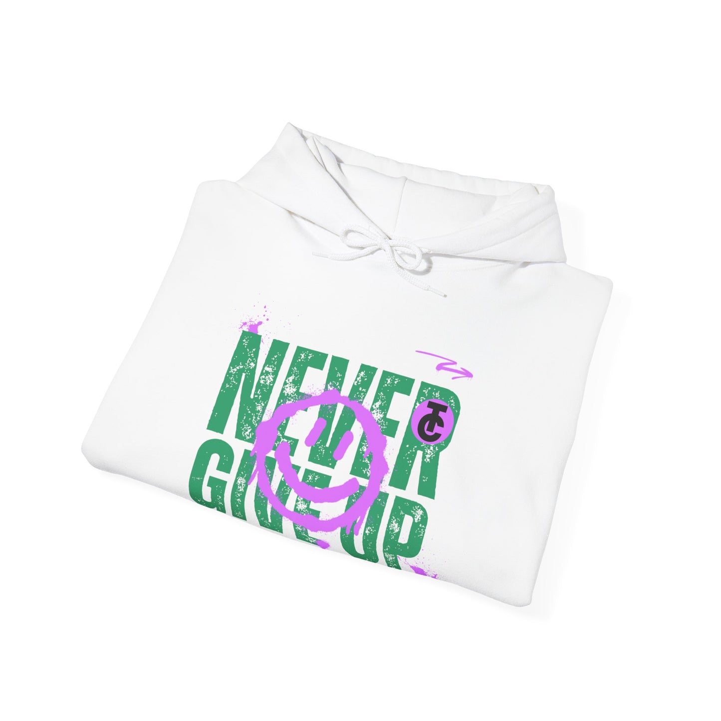 Motivational Sweatshirt - "Never Give Up" Hoodie, Cozy Gift for Friends, Inspirational Apparel, Perfect for Any Occasion - THE CATCH