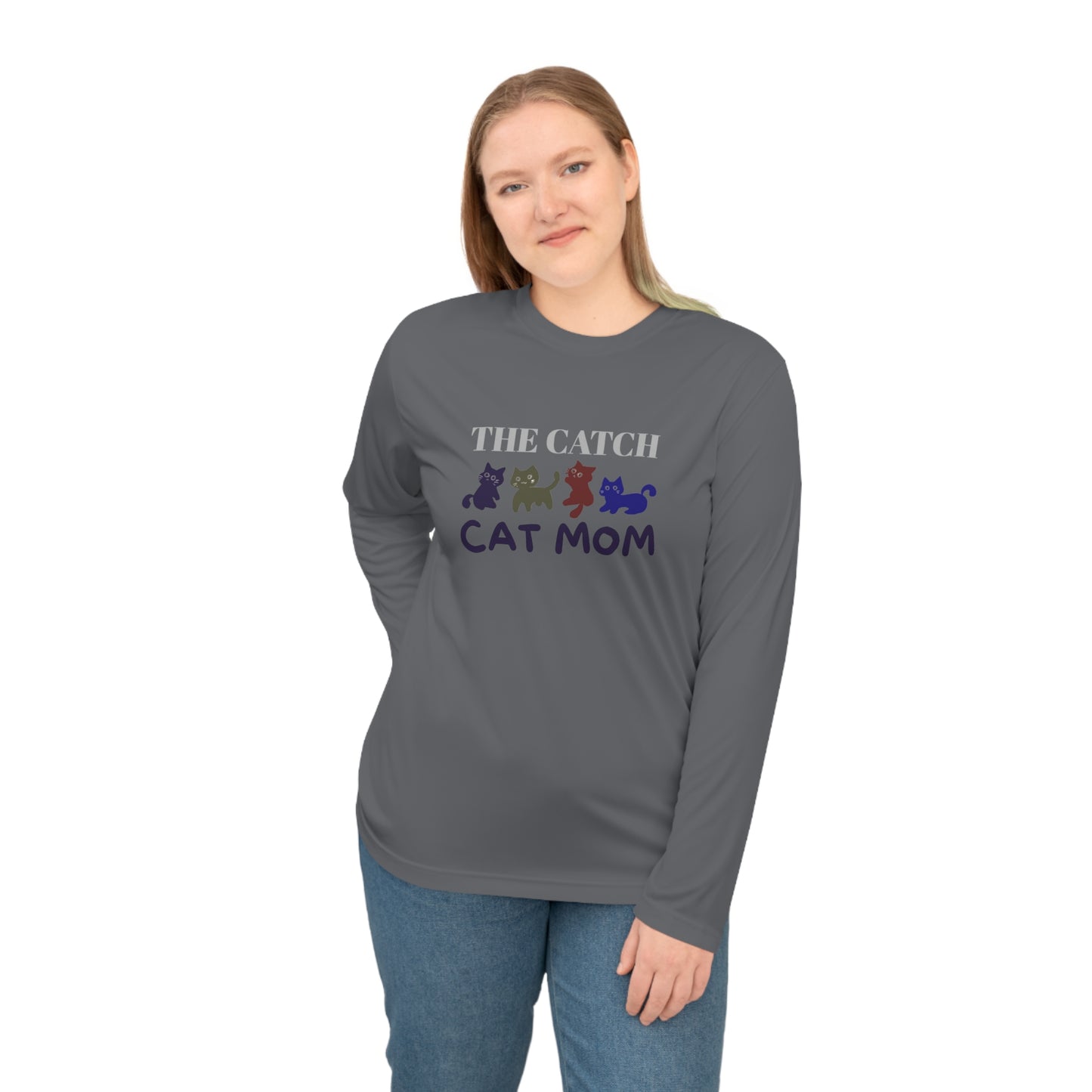 Cat Mom Performance Long Sleeve Shirt - Ideal for Animal Lovers