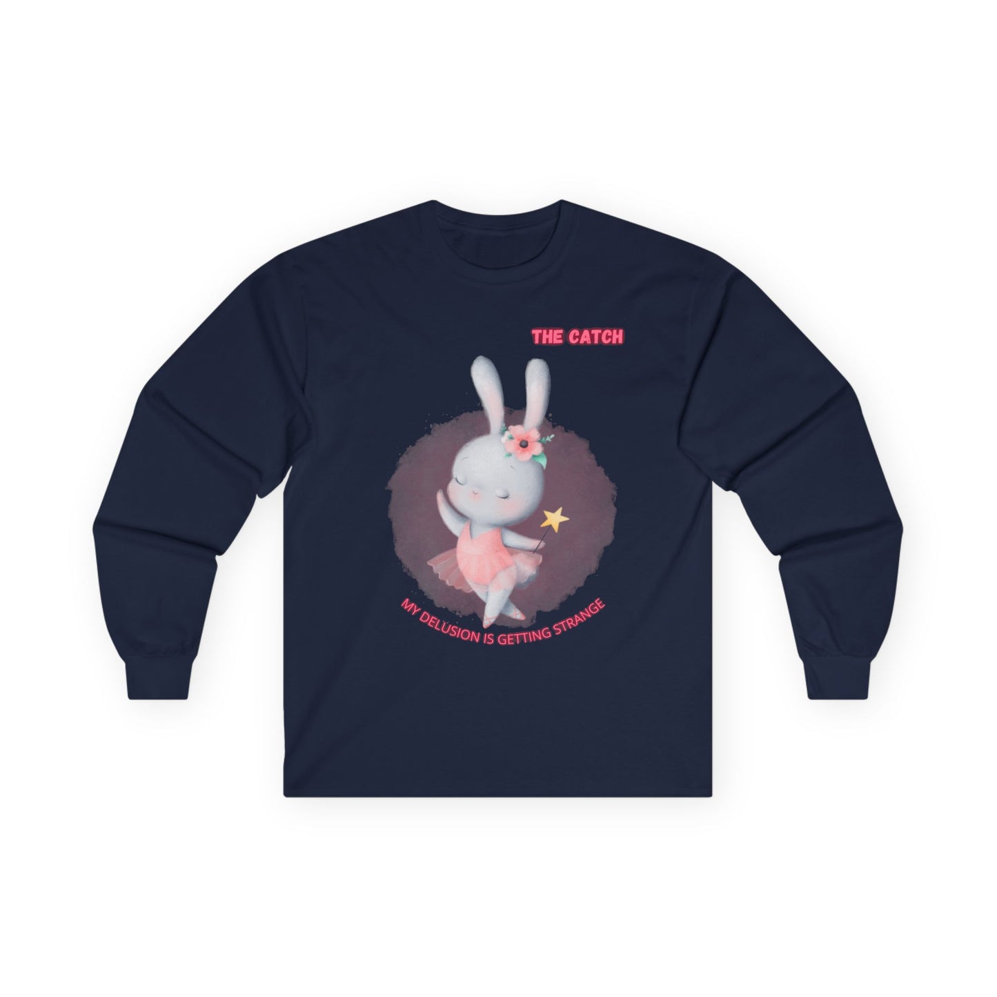 Whimsical Bunny Long Sleeve Tee - "The Catch" Shirt for Fun-Loving Souls - THE CATCH