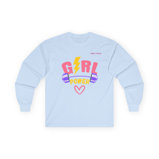 Girl Power Long Sleeve Tee - Women's Ultra Cotton Workout Shirt