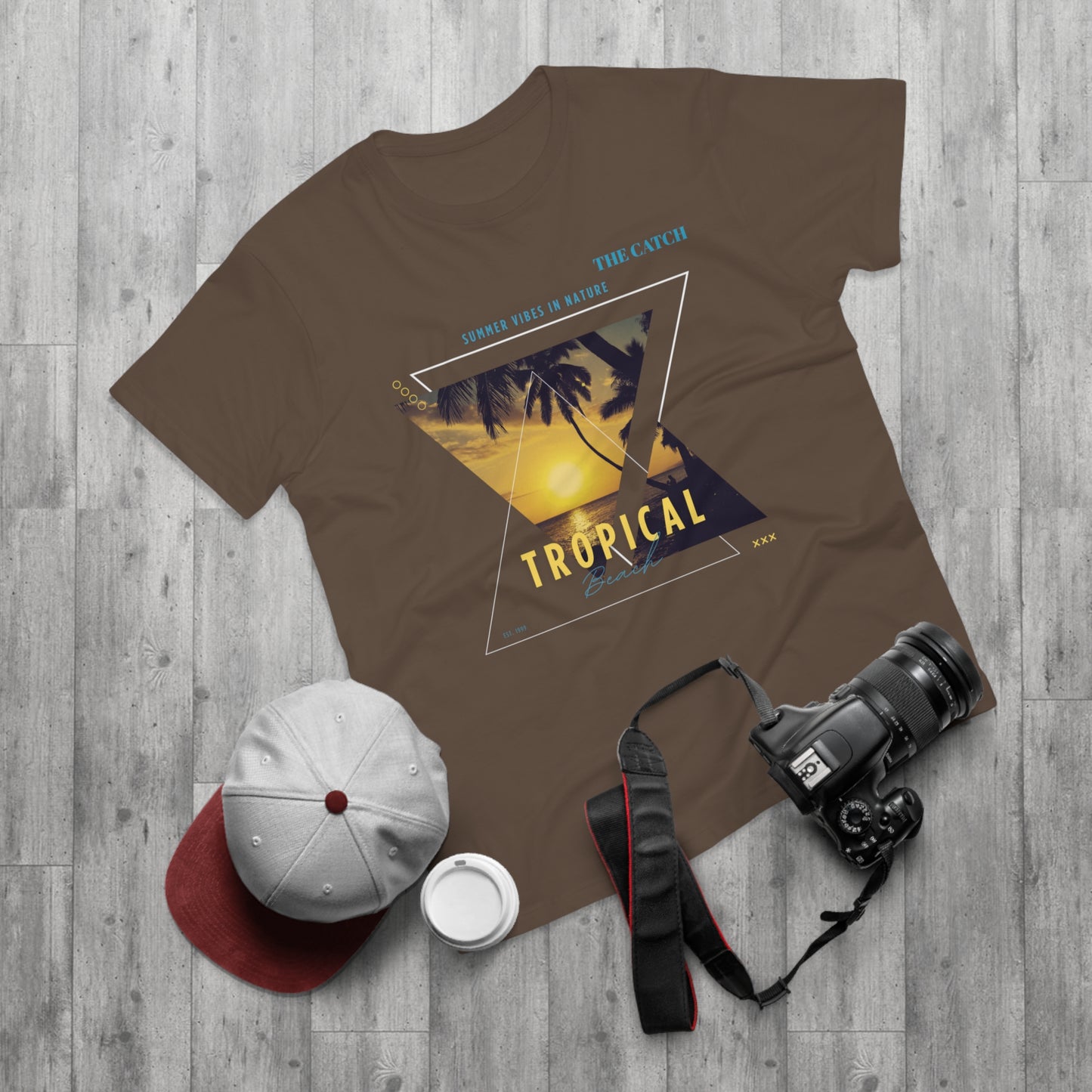Tropical Vibes Men's T-Shirt - Summer Nature Graphic Tee - THE CATCH