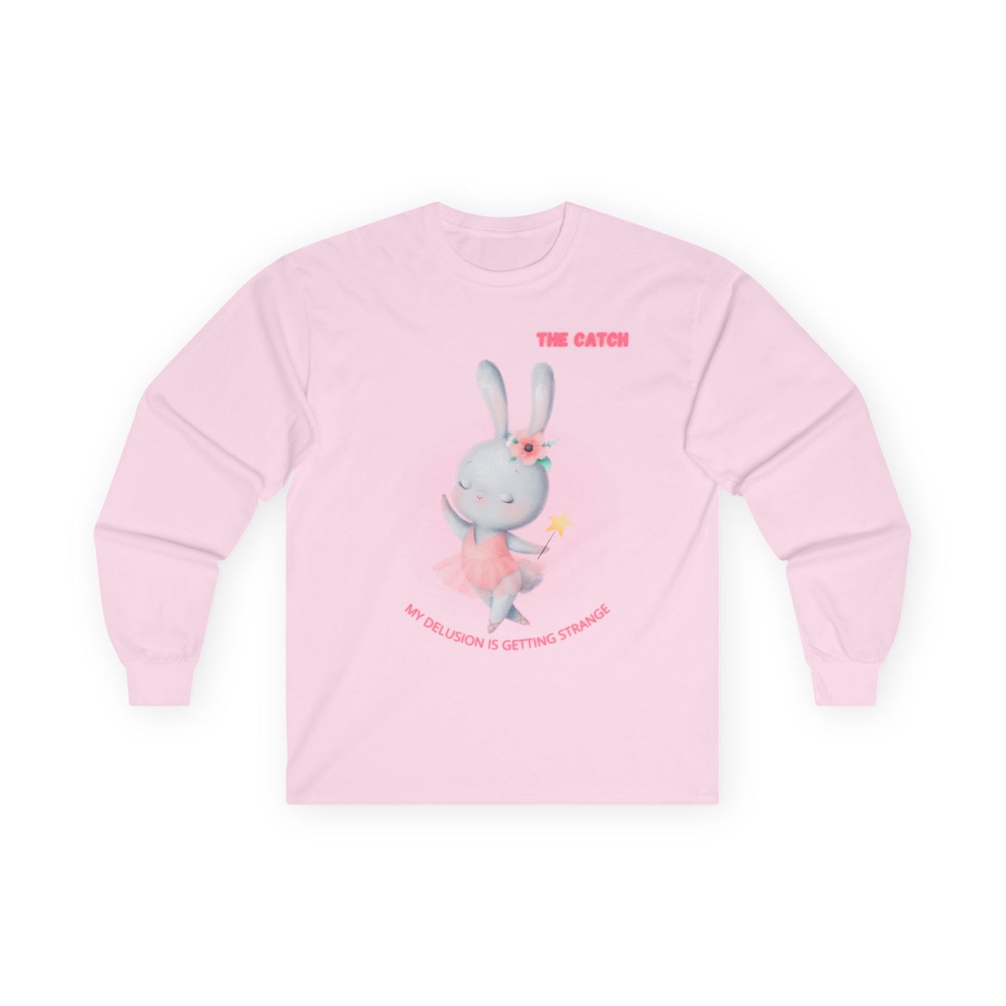 Whimsical Bunny Long Sleeve Tee - "The Catch" Shirt for Fun-Loving Souls - THE CATCH