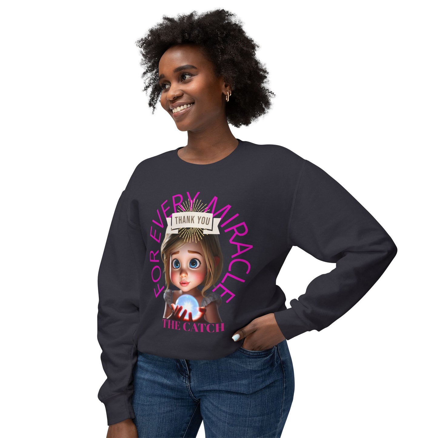 Thank You for Every Miracle Crew neck Sweatshirt -Lightweight Design