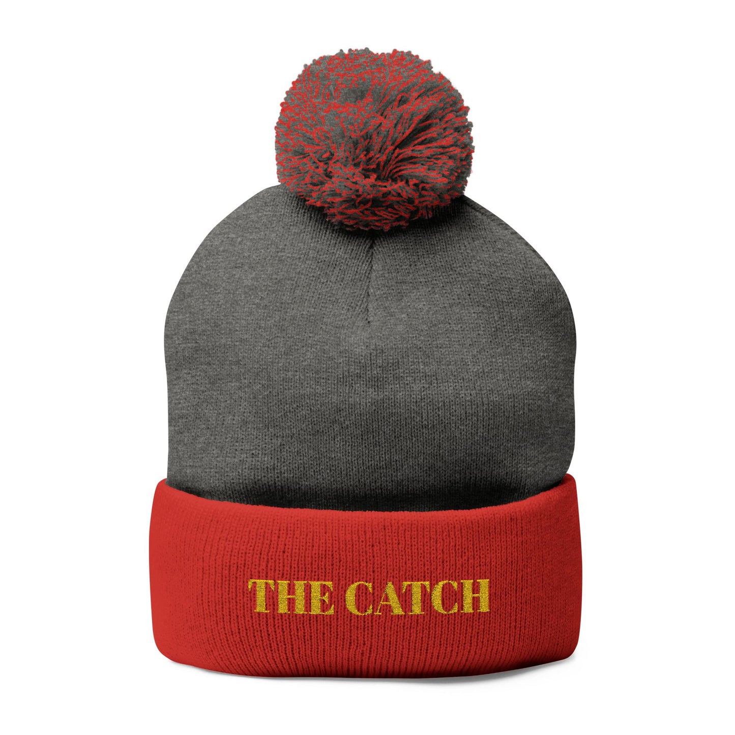 Cozy Embroidered Pom-Pom Knit Cap, - THE CATCH
