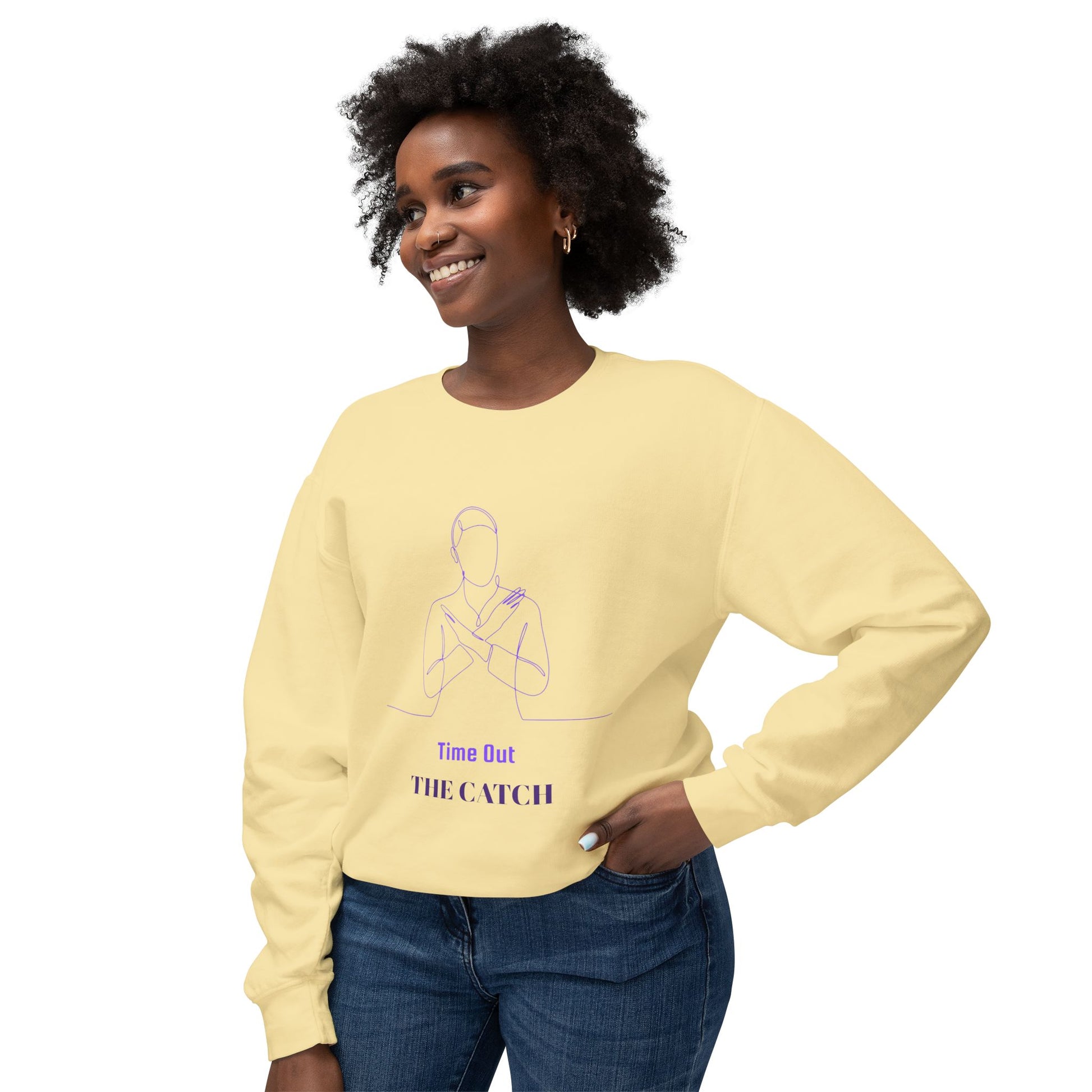 Relaxing Lightweight Crewneck Sweatshirt - "Time Out The Catch" - THE CATCH